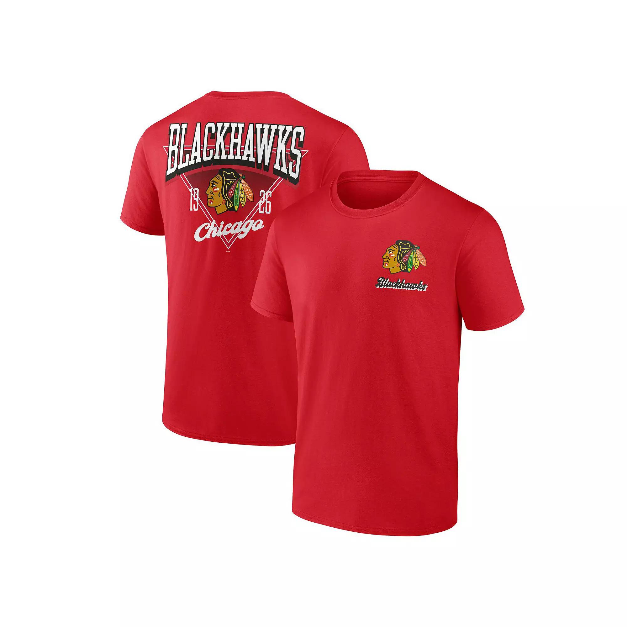 Men's Logo Athletic Red Chicago Blackhawks Never Over T-Shirt,  Product Image