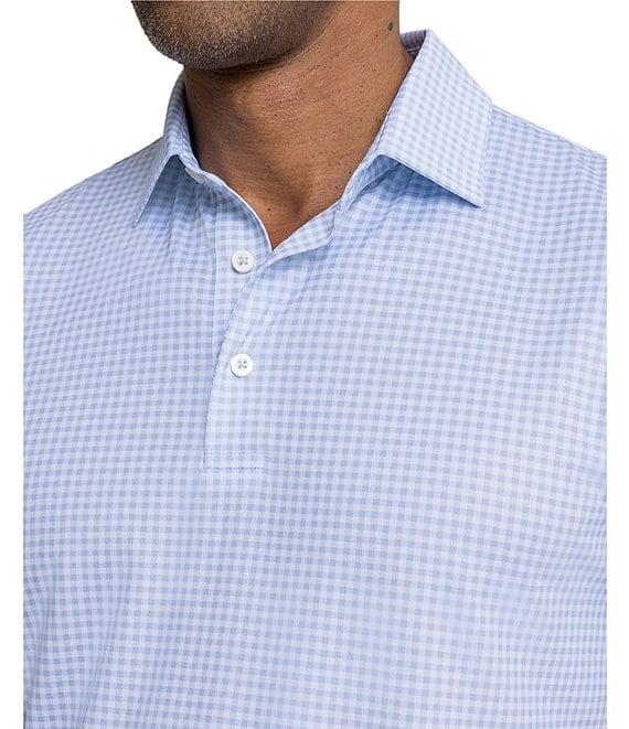 Southern Tide Driver Island View Gingham Printed Performance Short Sleeve Polo Shirt Product Image