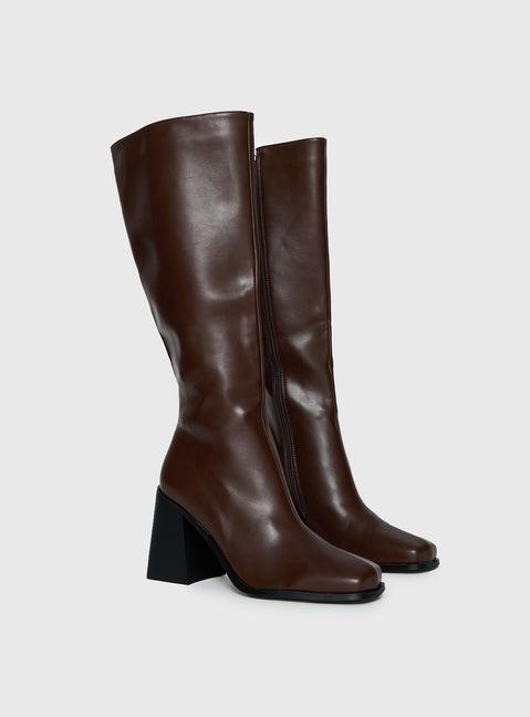 Renzo Knee High Boots Brown Product Image
