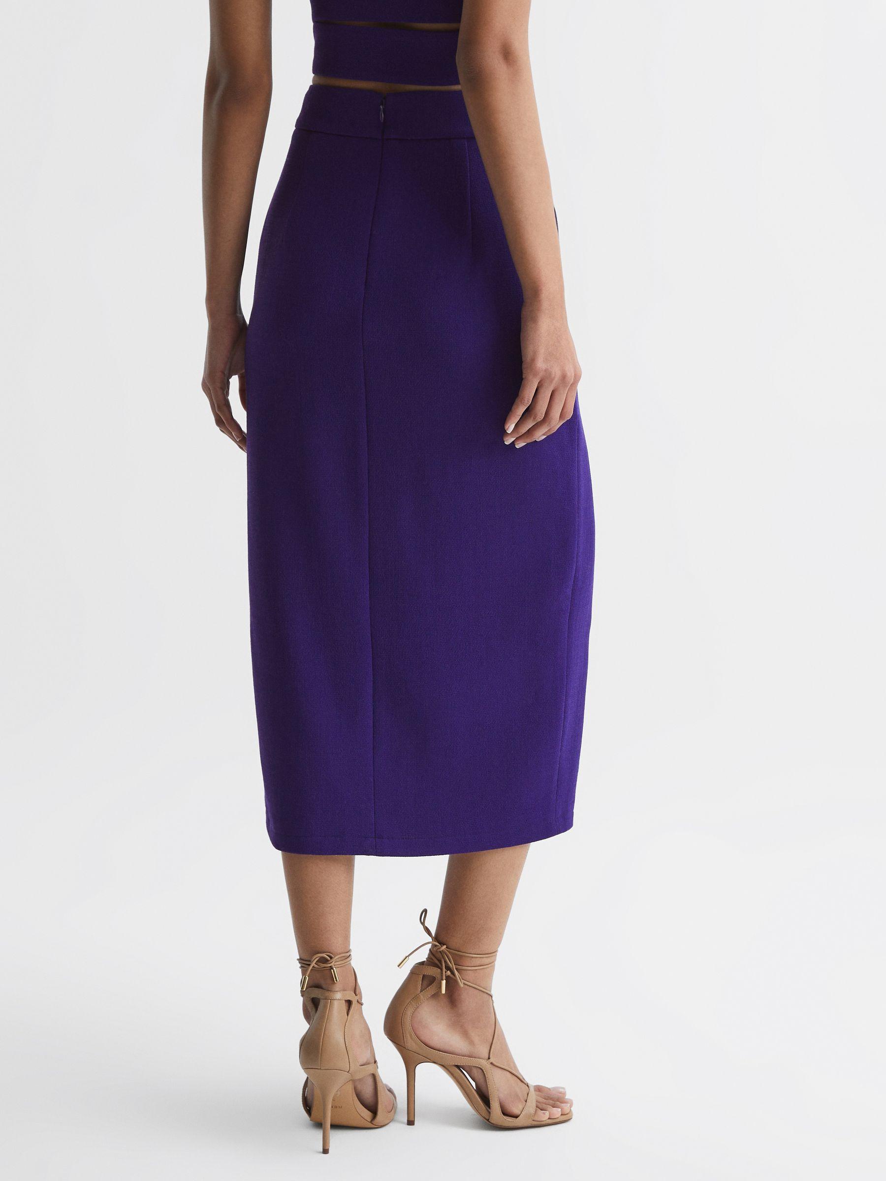 Wool Pencil Skirt in Purple Product Image