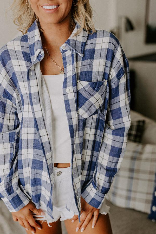 Countryside Charm Oversized Plaid Button Up Product Image