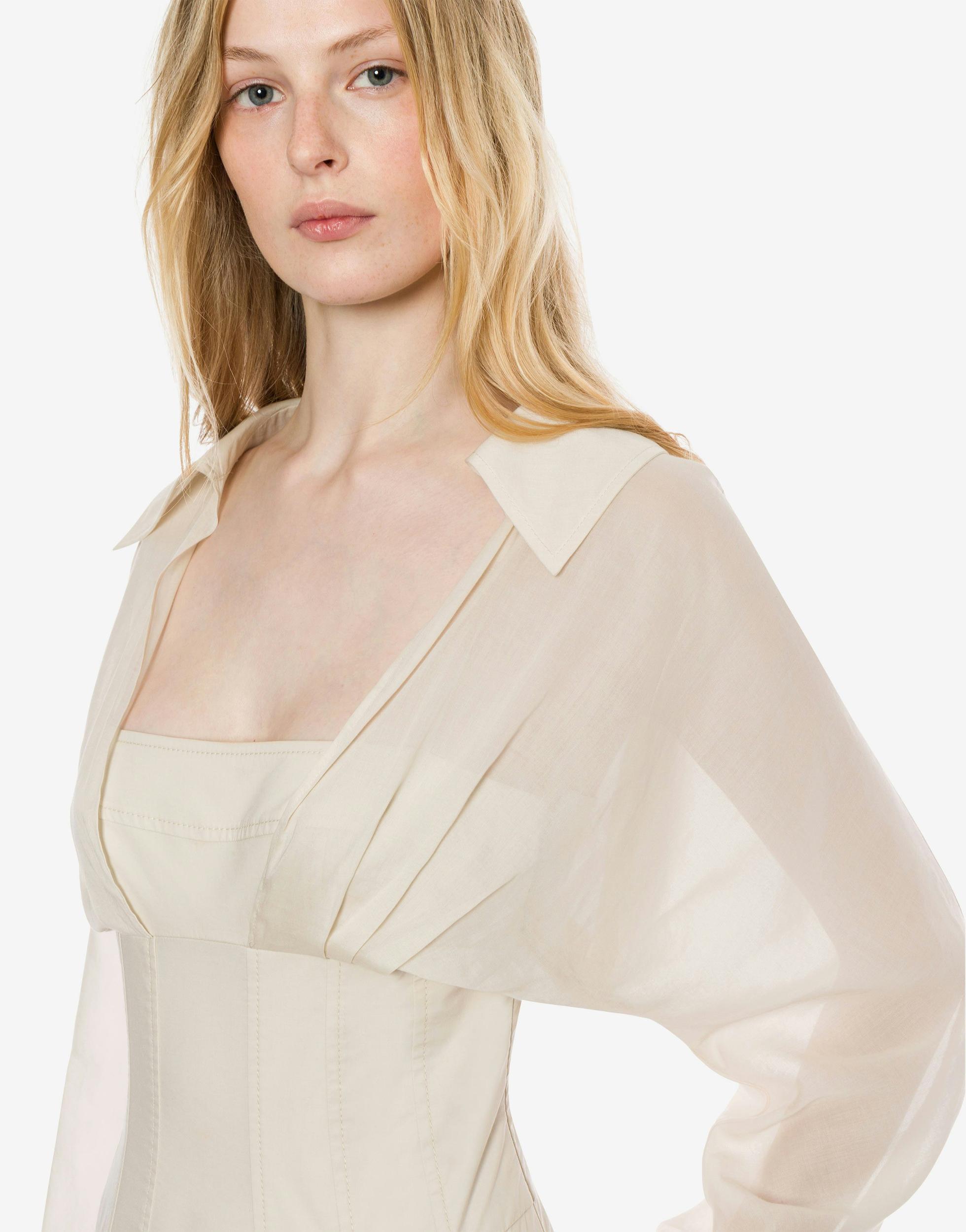 Poplin and muslin long dress Product Image