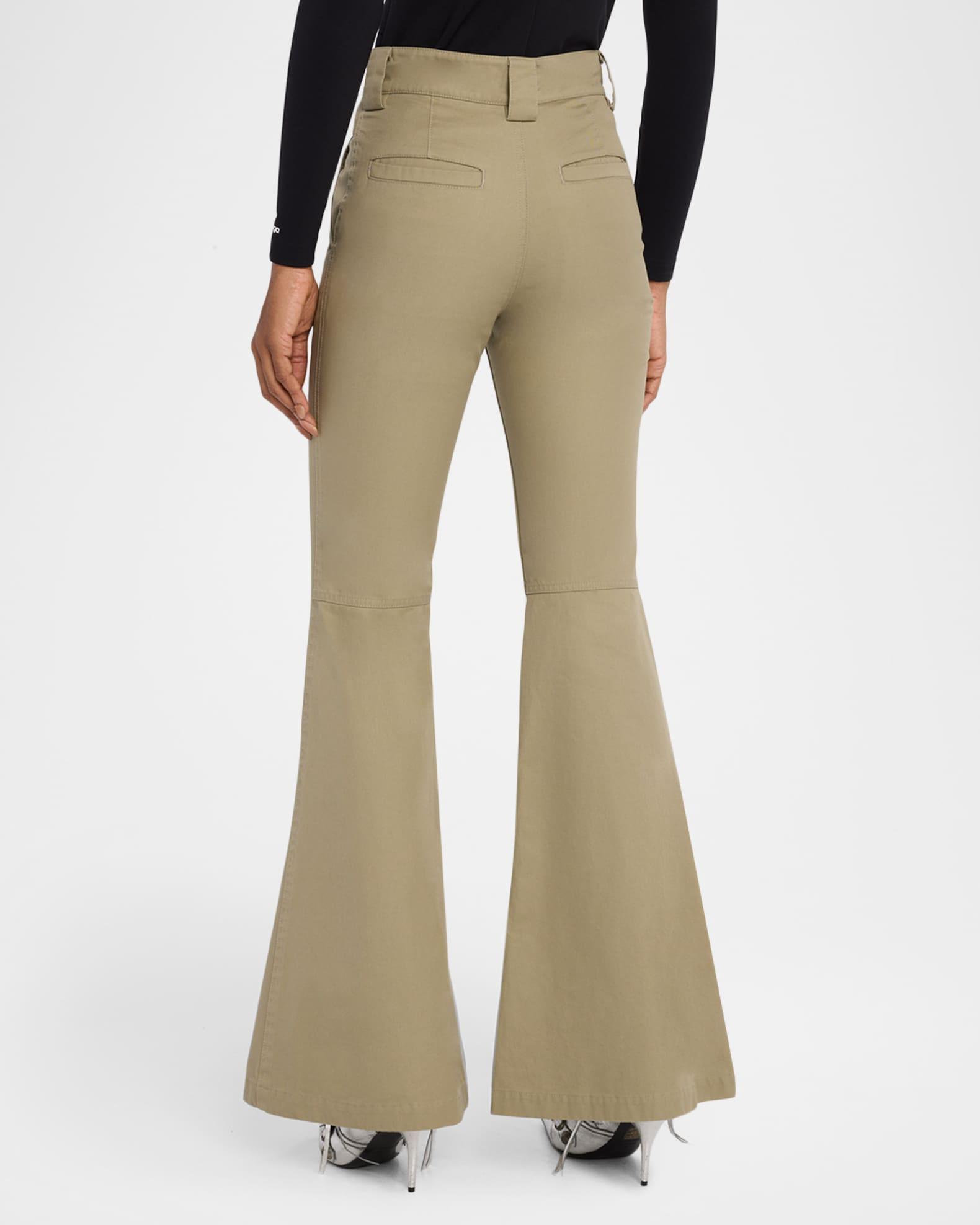 Mid-Rise Cotton Flared Pants Product Image