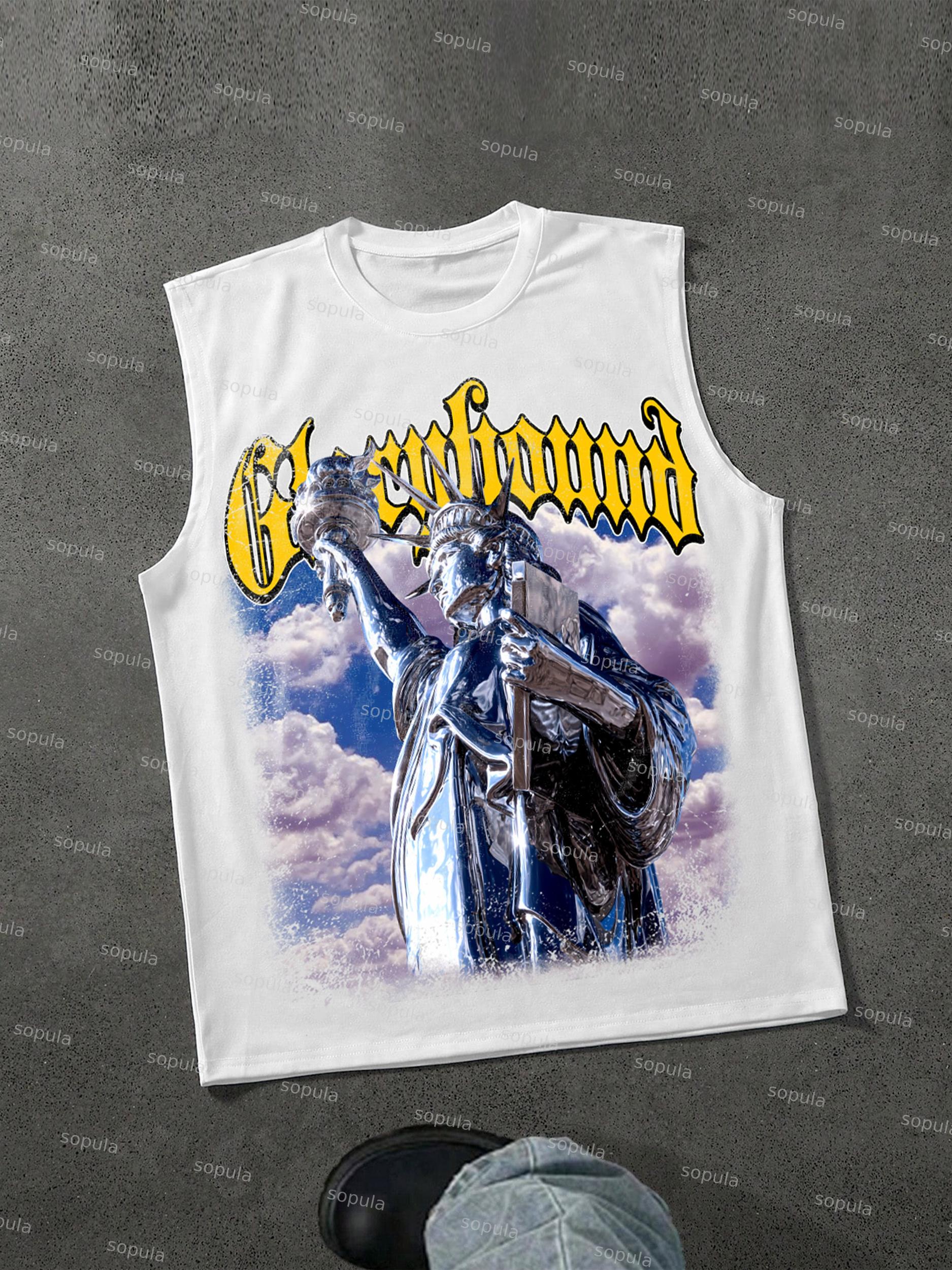 Glorybound Electroplated Coated Statue Of Liberty Vintage Graphic Tank Top Product Image