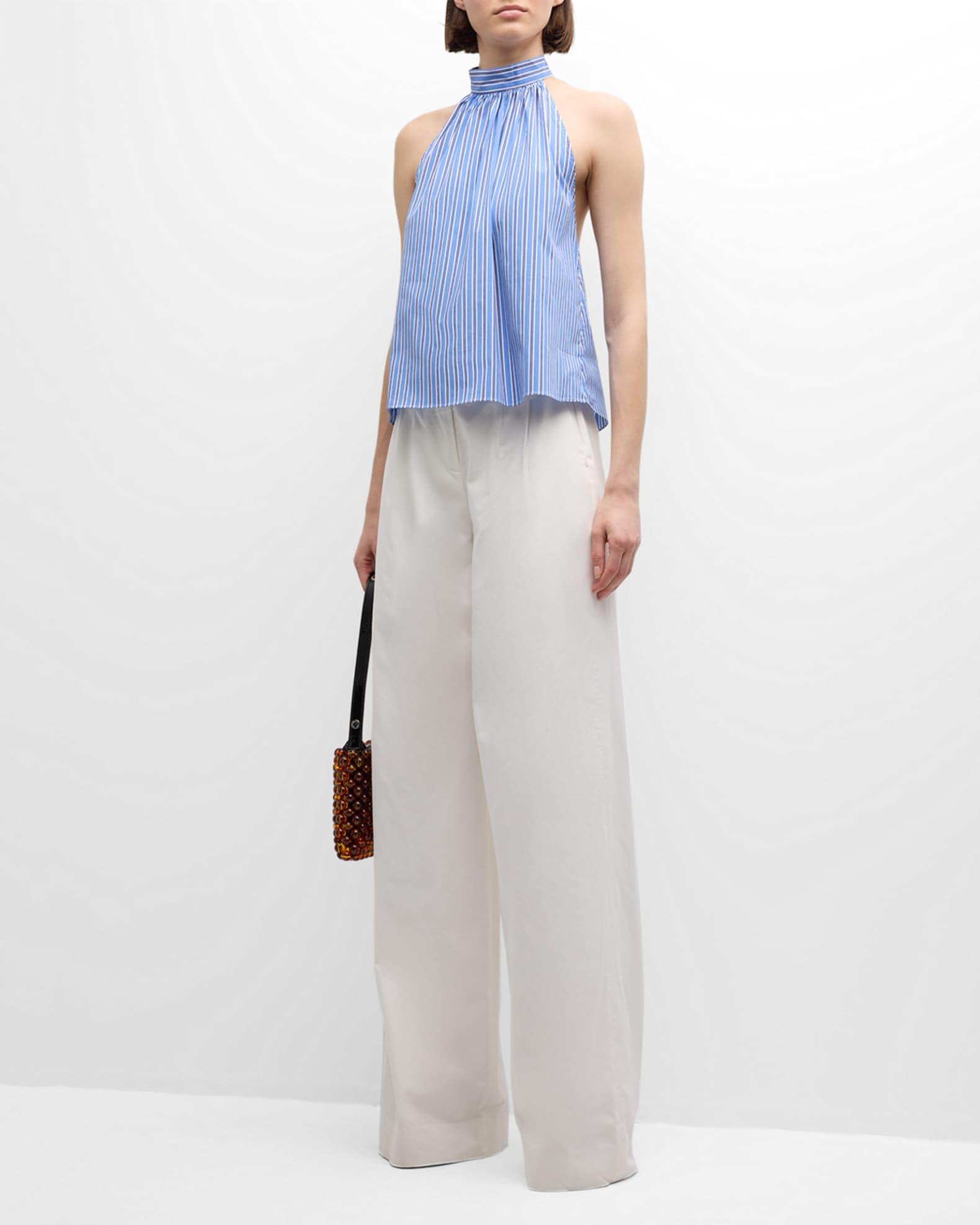 Juliana Wide-Leg Pleated Trousers  Product Image