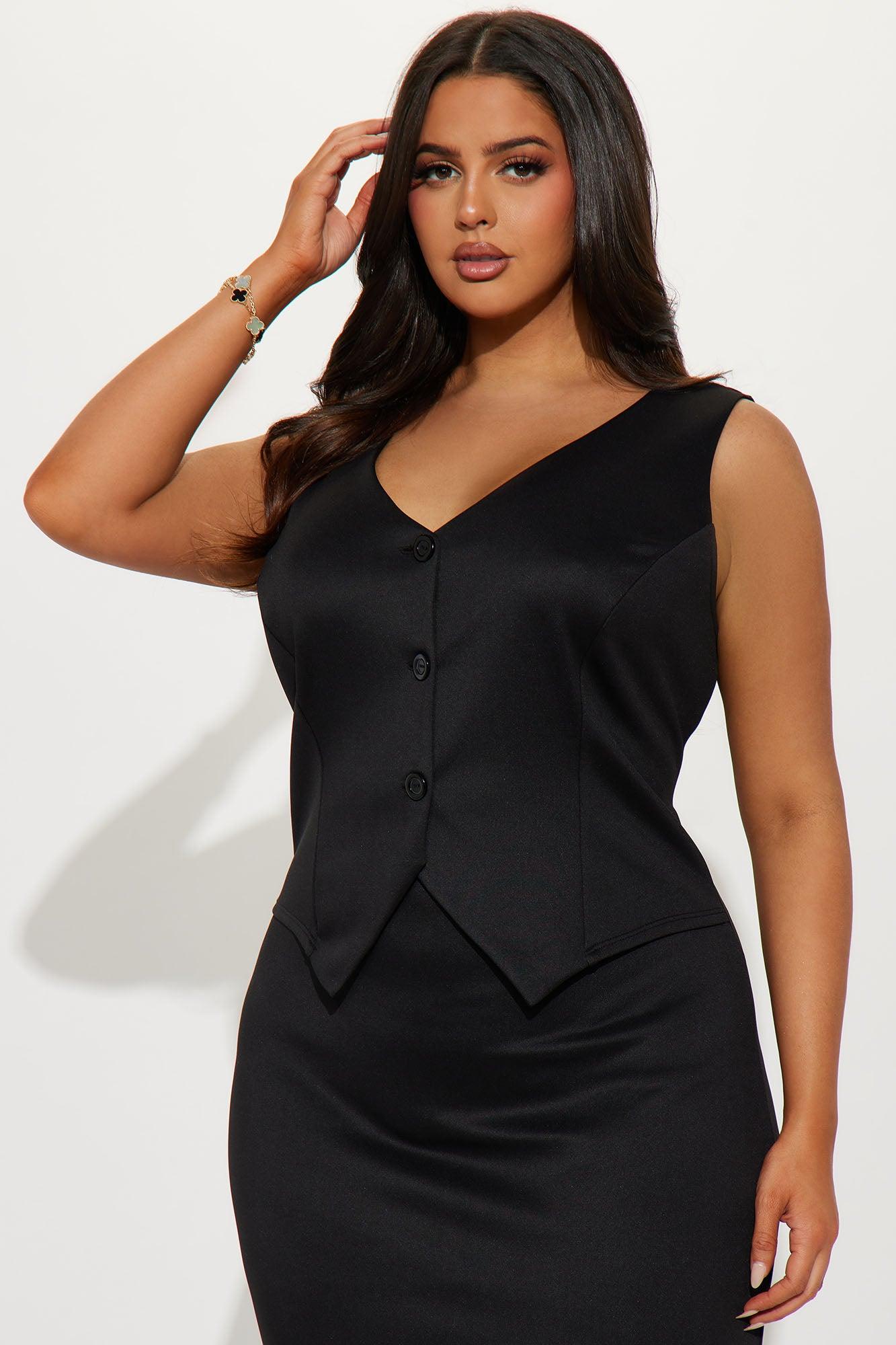 Sofia Tailored Vest Maxi Dress - Black Product Image