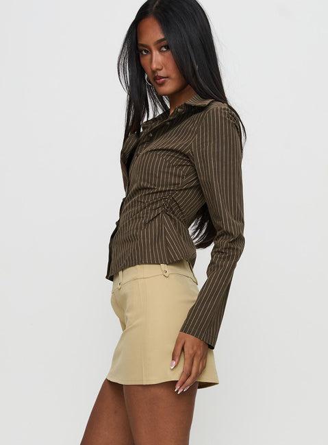 Caitlan Mini Skirt Beige Product Image