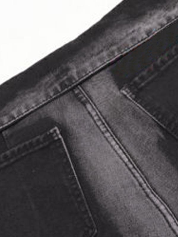 Men's Street Ombre Tie Dye Turned Waist Loose Jeans Product Image