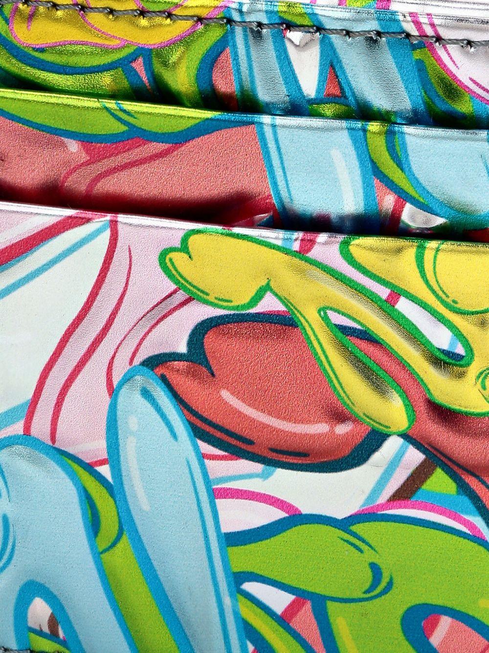 graffiti-print leather cardholder Product Image