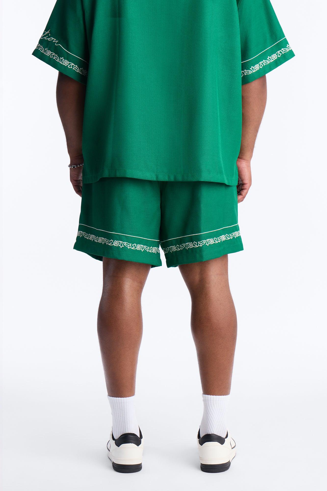 Relaxed Kingston Embroidered Short - Green Product Image