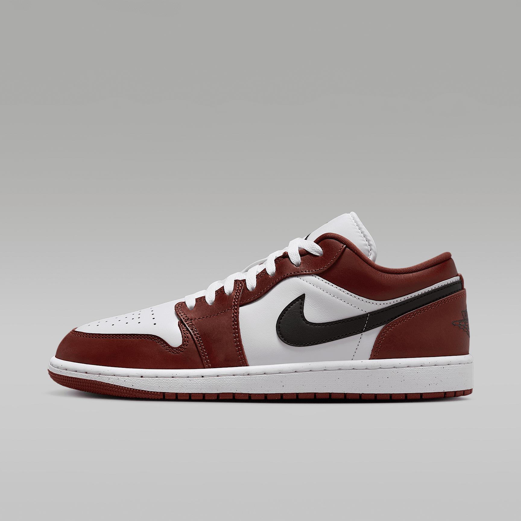 Jordan Mens Jordan Air Jordan 1 Low SE - Mens Shoes Fire Red/White/Matte Silver Product Image