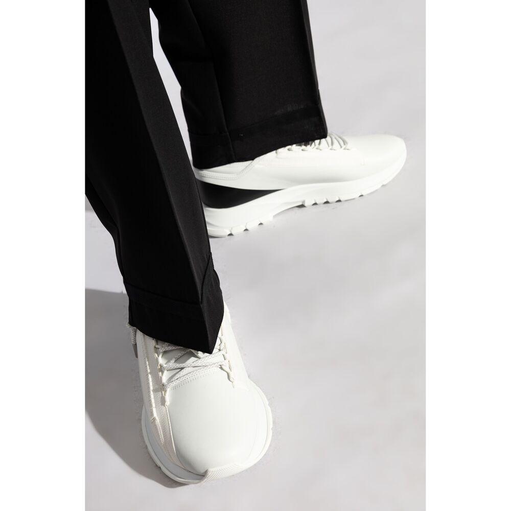 GIVENCHY Spectre Runner Leather Sneakers With 4g Side Zip Detail In White Product Image