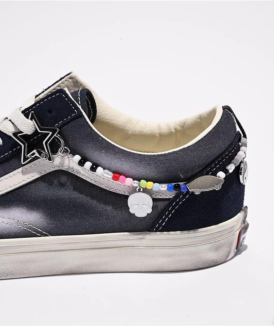 Vans Old Skool Paris Night Distressed Blue Skate Shoes Product Image