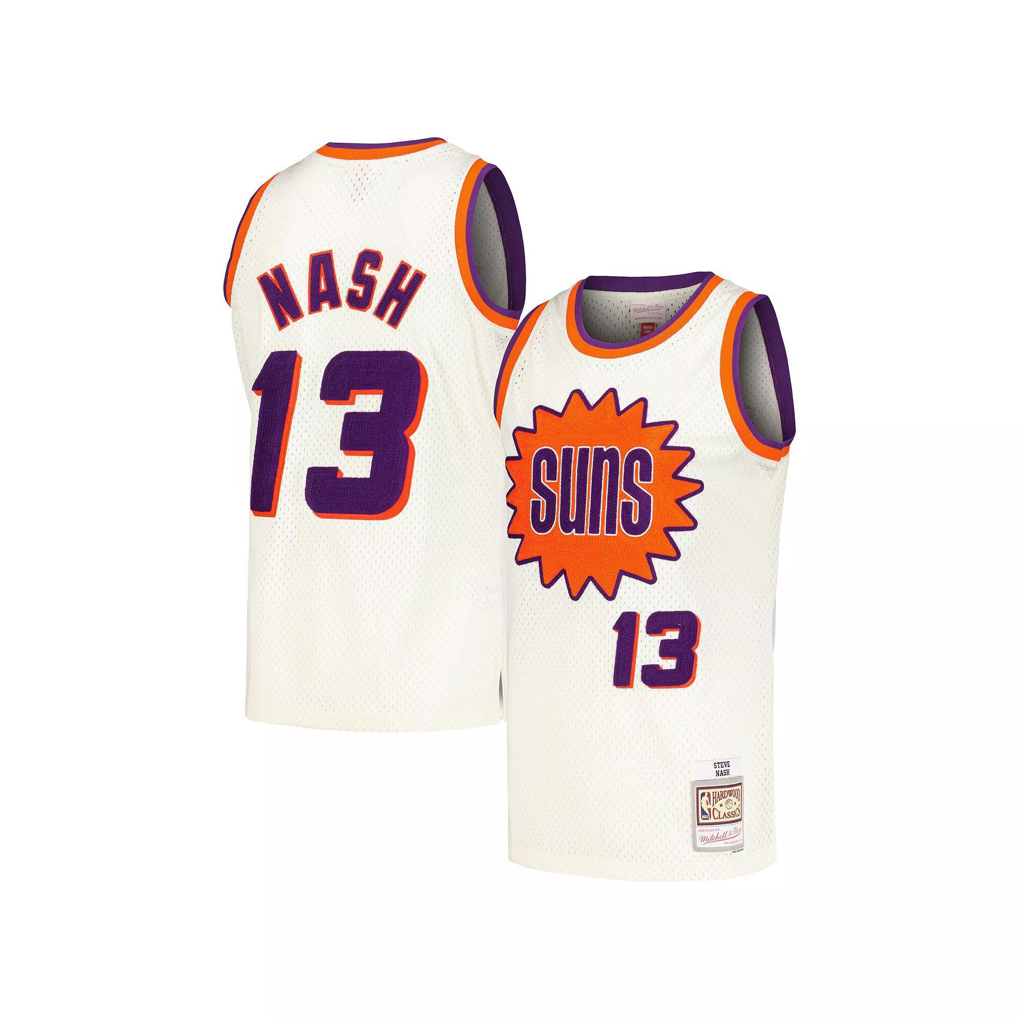 Men's Mitchell & Ness Steve Nash Cream Phoenix Suns Chainstitch Swingman Jersey,  Product Image