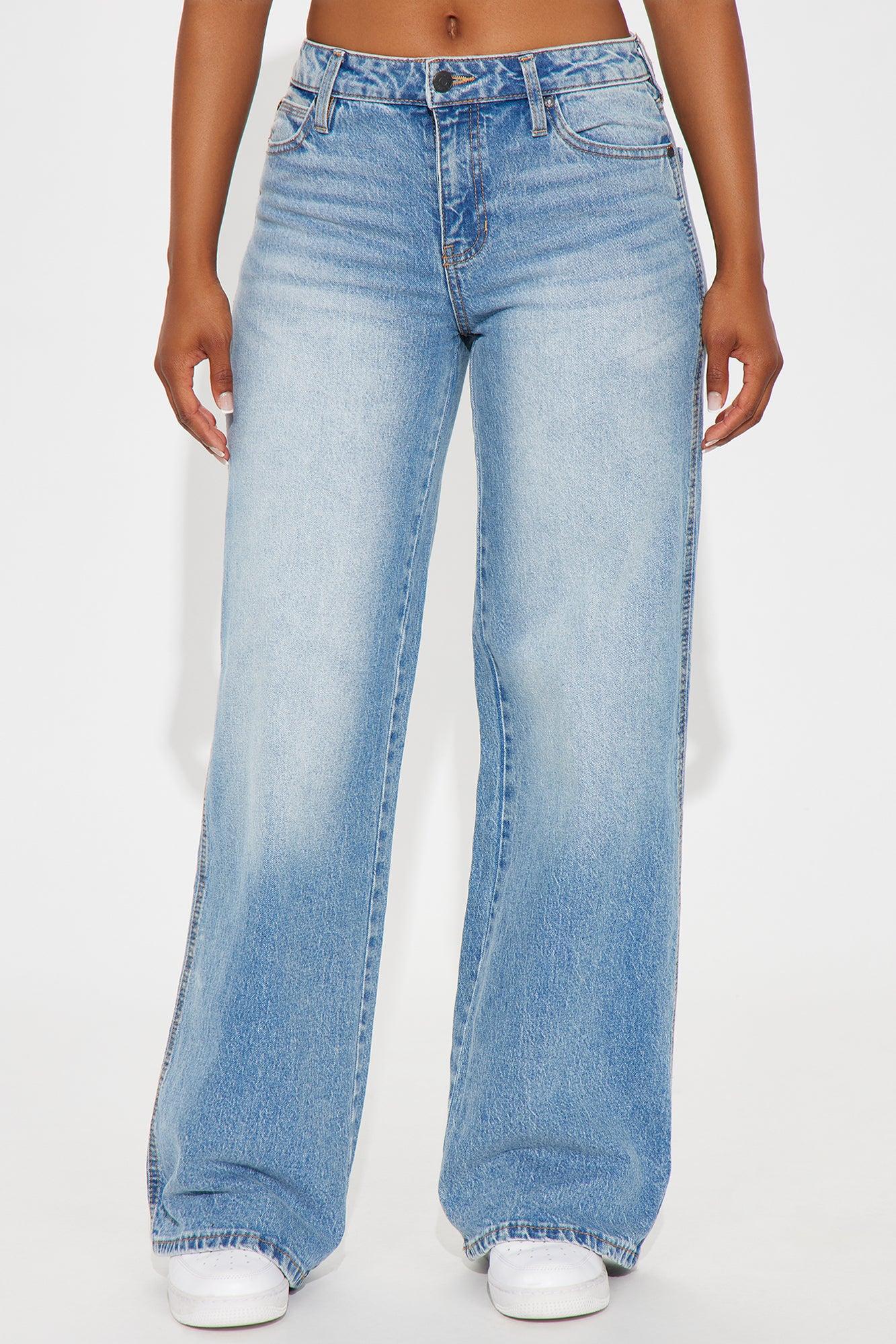 Perfection Slouchy Wide Leg Jeans - Medium Wash Female Product Image