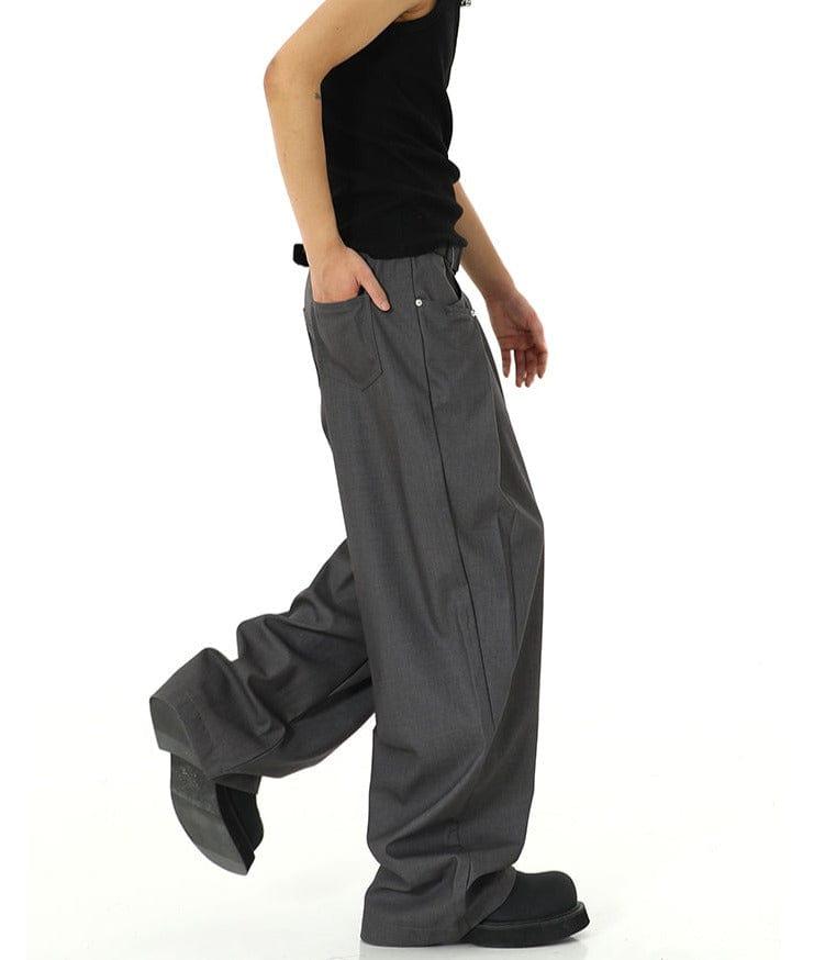 RT No. 9805 FOLDED WIDE STRAIGHT PANTS Product Image