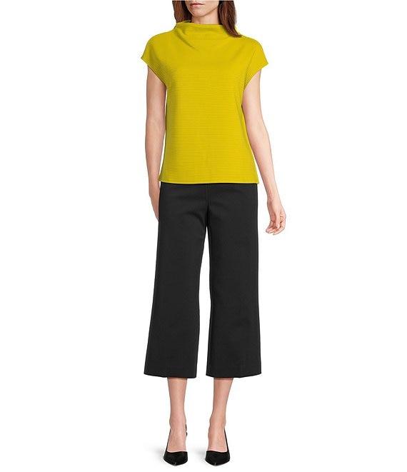 Investments Petite Size Knit Short Sleeve High Neck Ottoman Top Product Image