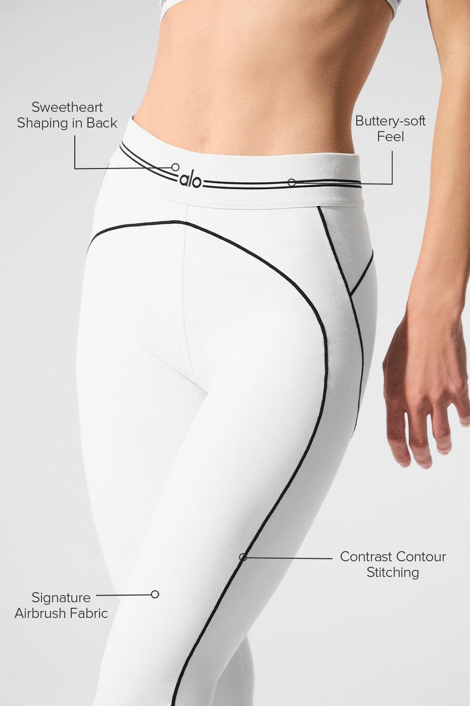 Airbrush High-Waist Heart Throb Legging - White/Black Product Image