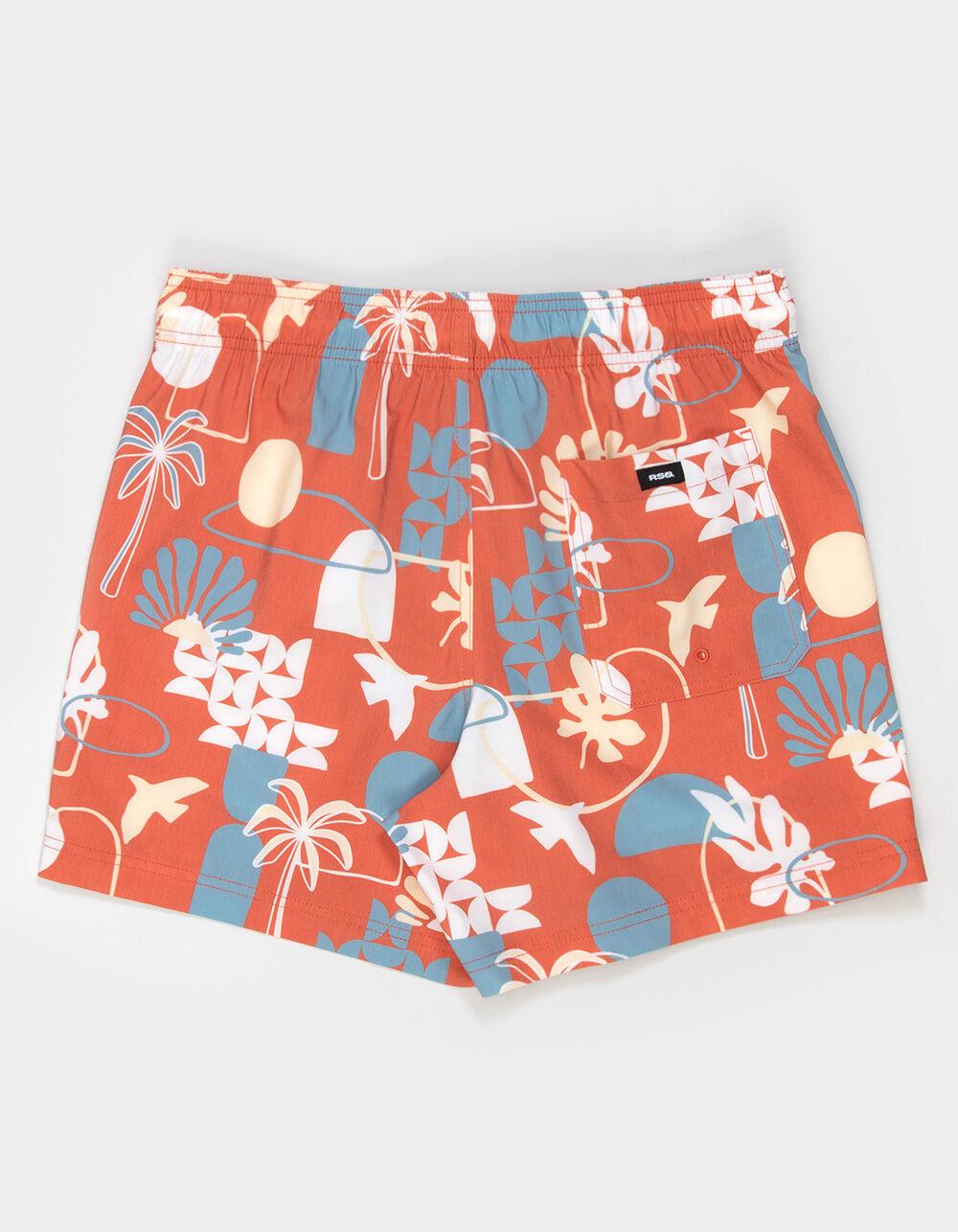 RSQ Mens City Scape Swim Shorts - BURNT ORANGE Product Image
