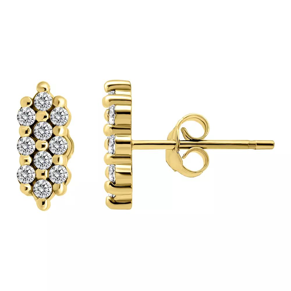 Aleure Precioso Sterling Silver Cubic Zirconia Cluster Stud Earrings, Womens Product Image