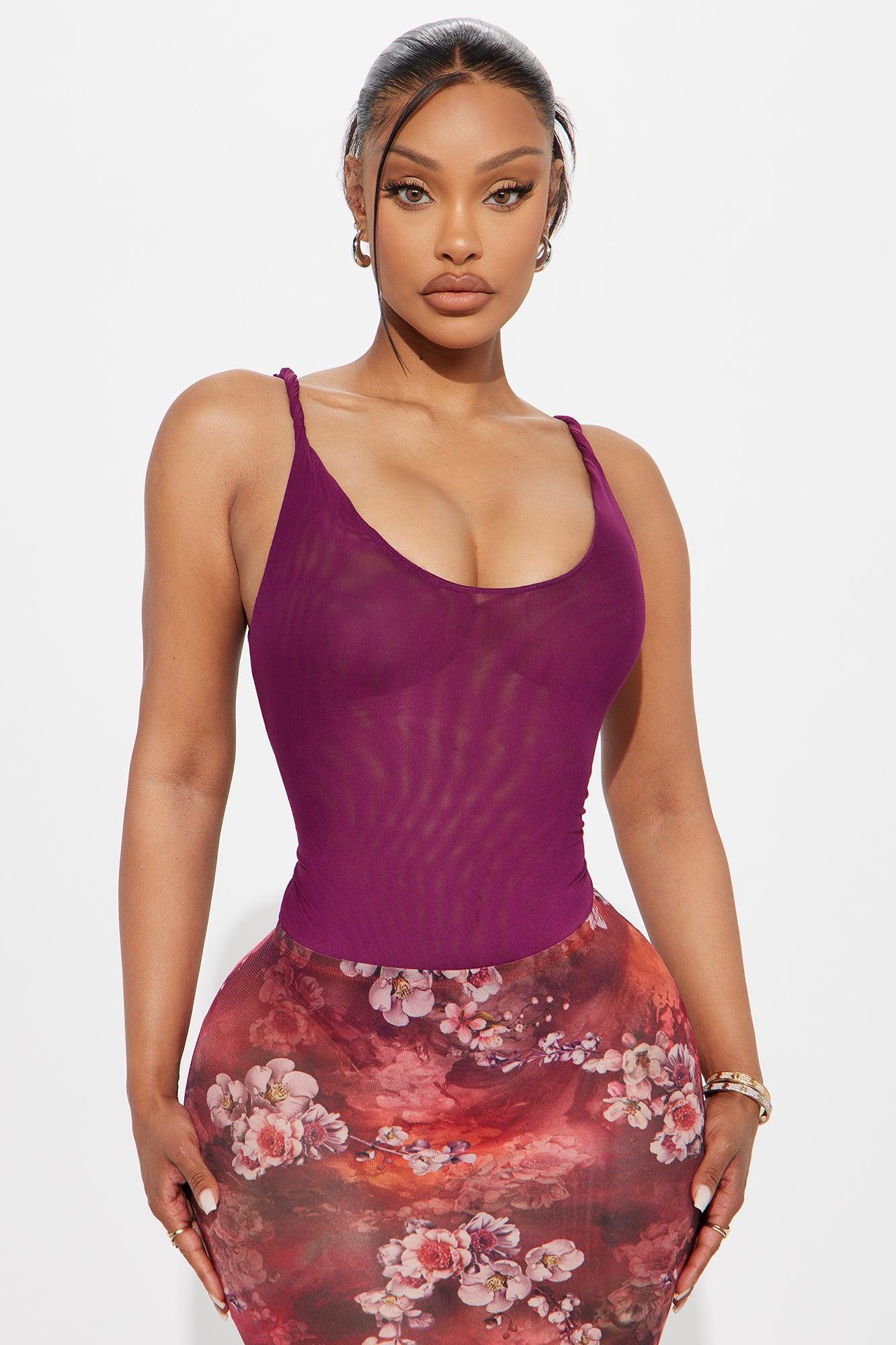 Twila Mesh Bodysuit - Plum Female Product Image