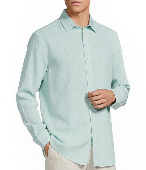 Caribbean Solid Long Sleeve Woven Shirt Product Image