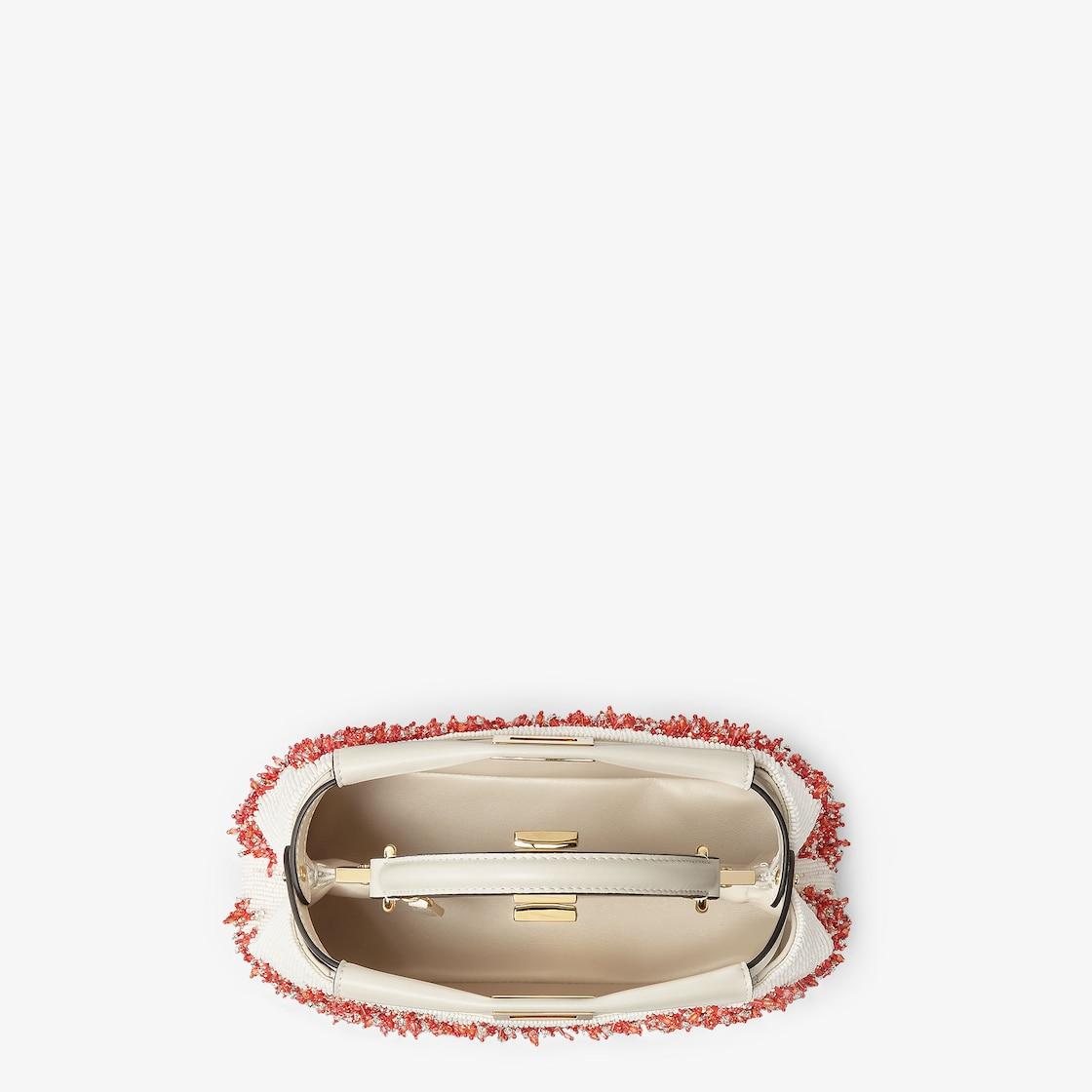 Peekaboo MiniSea Garden Coral red and camellia embroidered bag Product Image