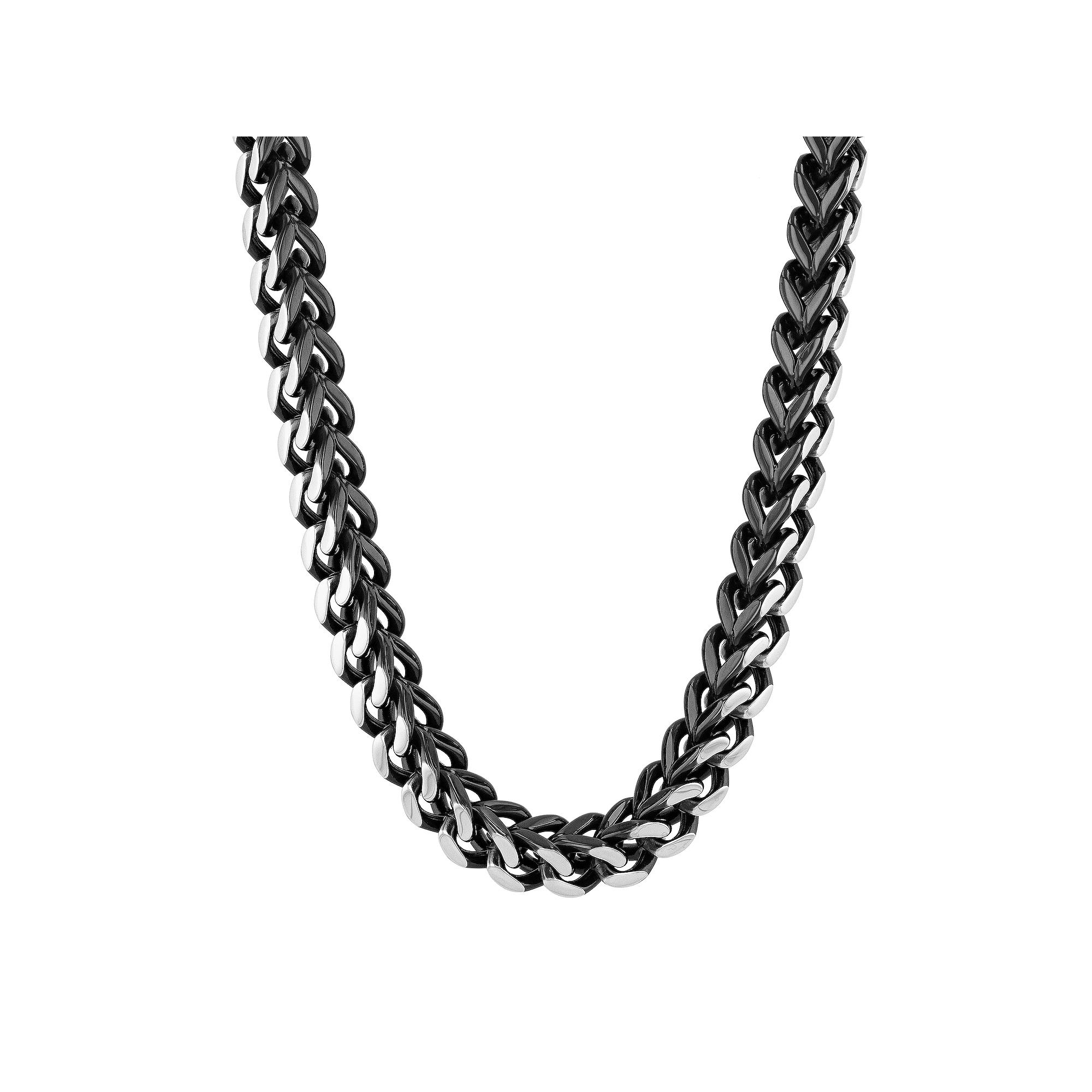 Men's Jewelry Nation Stainless Steel Black & White Curb Chain Necklace, Size: 24", Two Tone Product Image