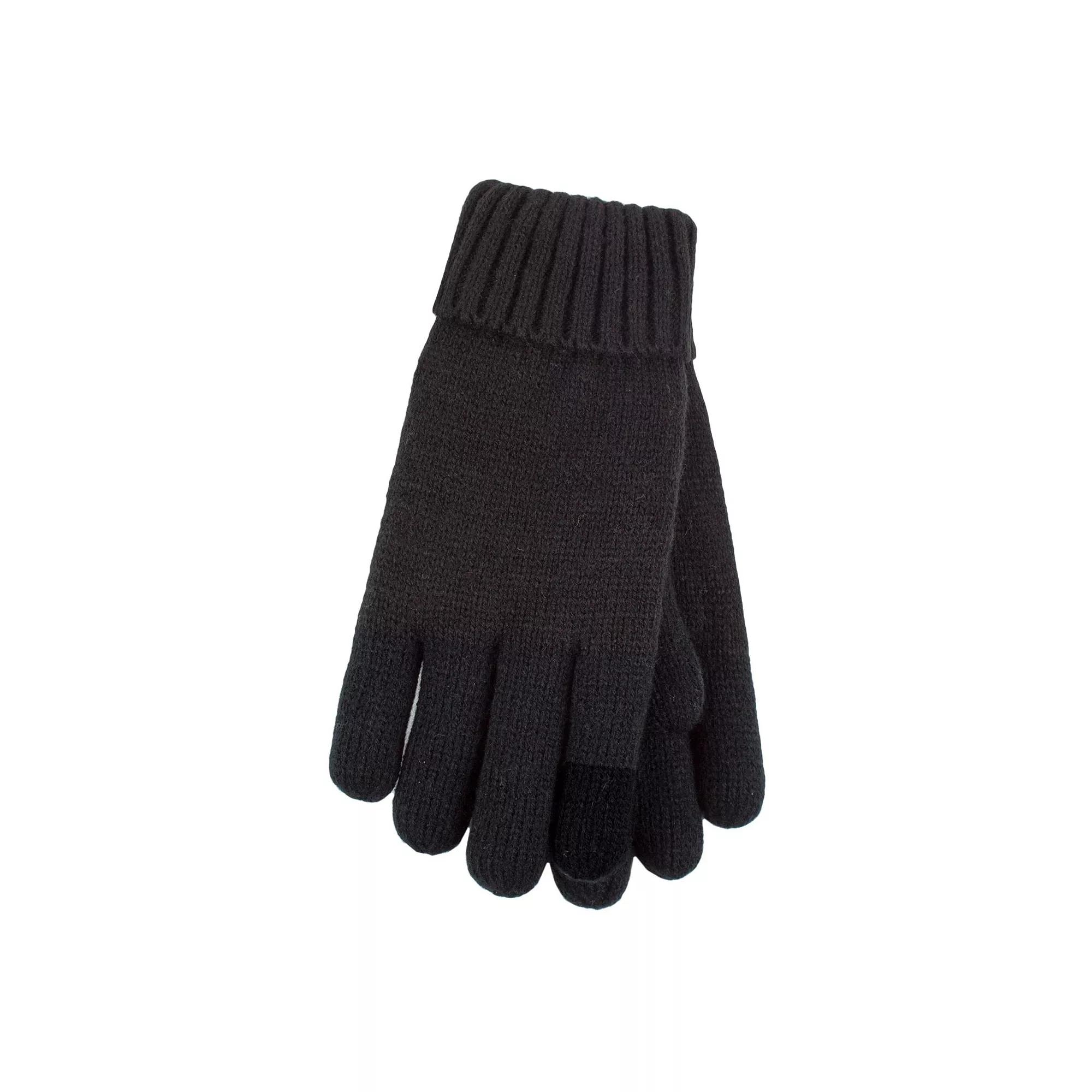 Women's Heat Holders Heatweaver Flat Knit Touchscreen Gloves, Size: Small-Medium, Black Product Image