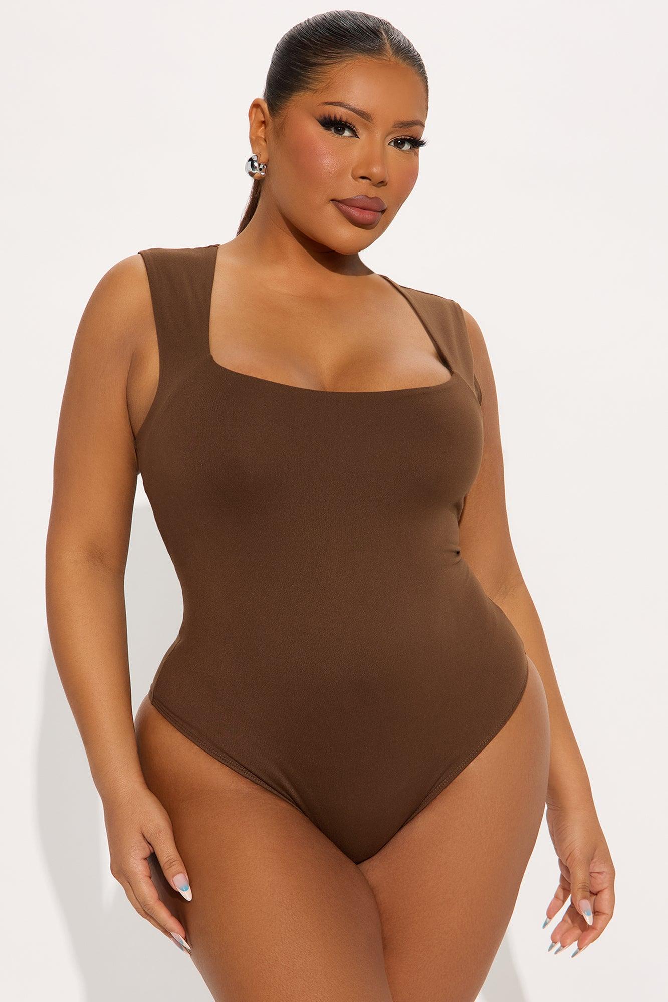 Serena Square Neck Bodysuit - Chocolate Product Image