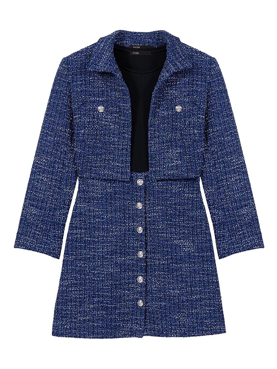 Womens 2-in-1 Tweed Dress Product Image