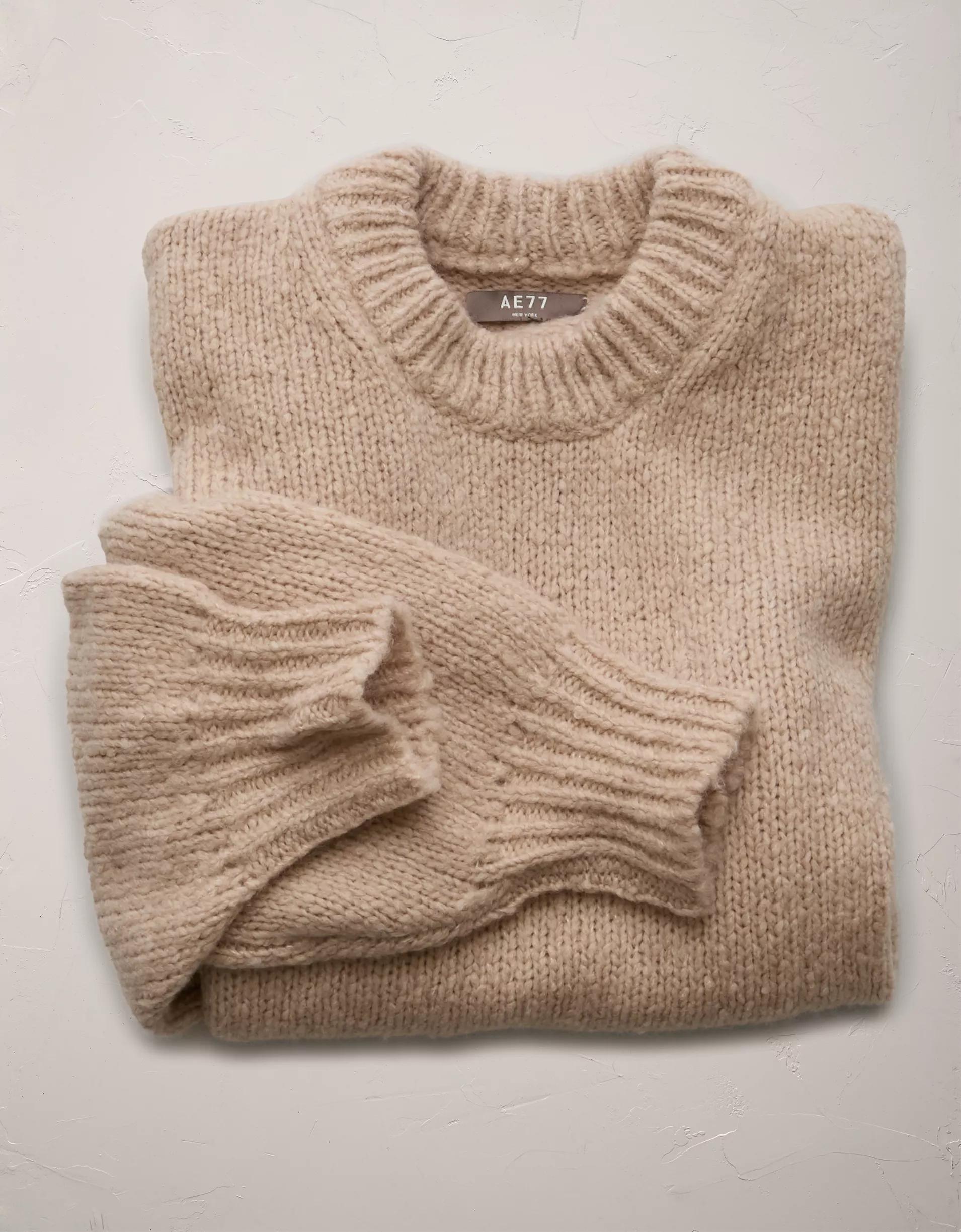 AE77 Premium Cocoon Crew Neck Sweater Product Image