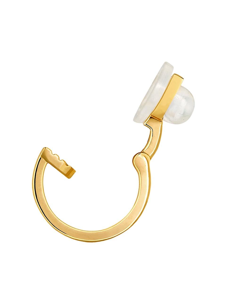 Womens Pulse Mono 18K Yellow Gold & 0.05 TCW Diamond Clip-On Single Hoop Earring Product Image