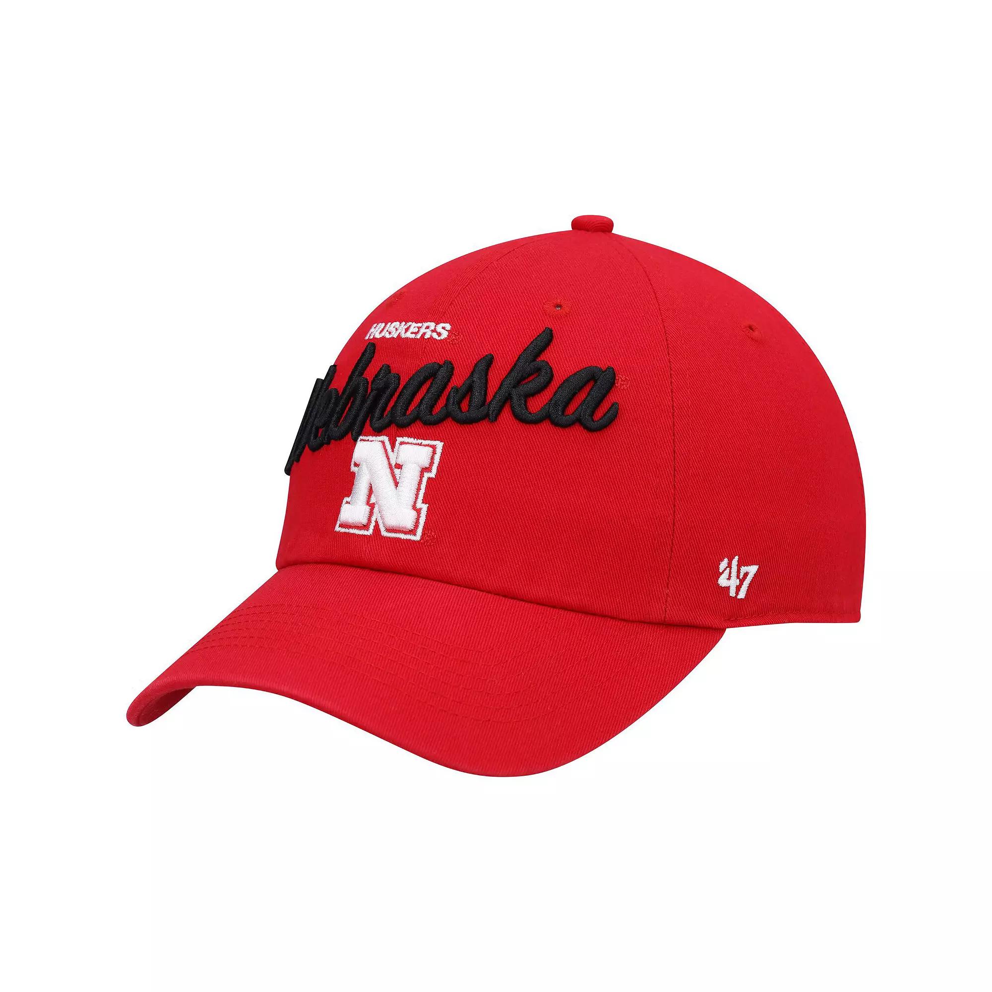 Women's '47 Scarlet Nebraska Huskers Phoebe Clean Up Adjustable Hat, Red Product Image