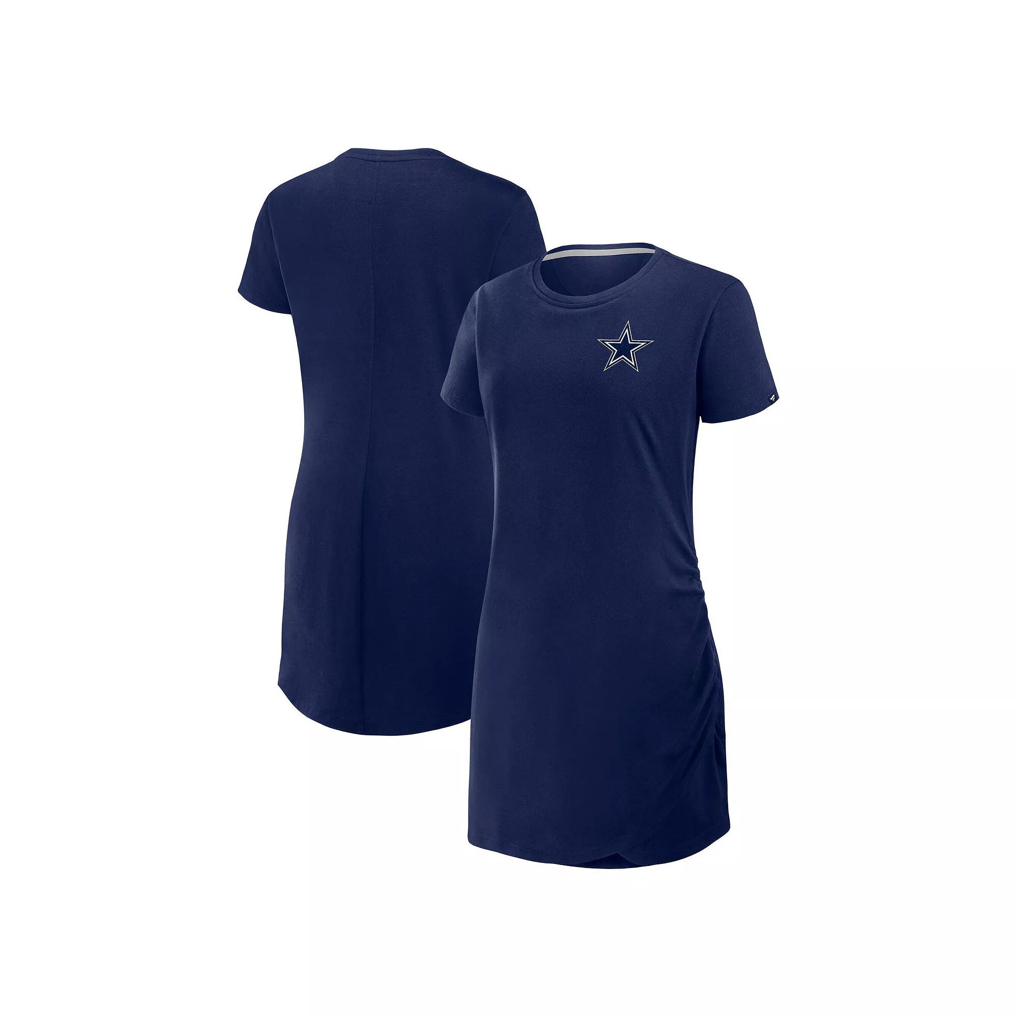 Women's Fanatics Navy Notre Dame Fighting Irish Relaxed Fit Drape T-Shirt Dress,  Product Image