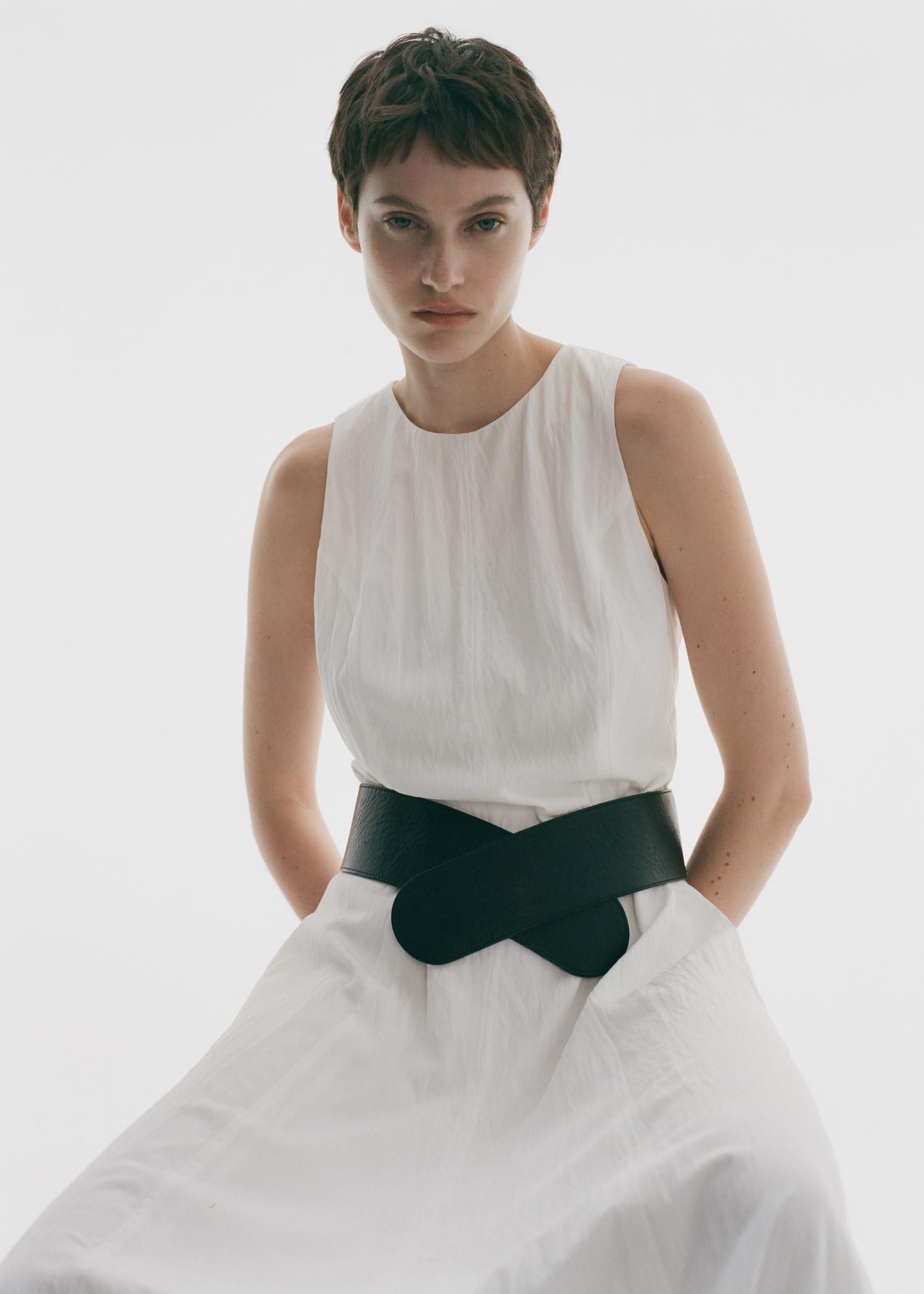 Long balloon dress - Women | MANGO USA Product Image