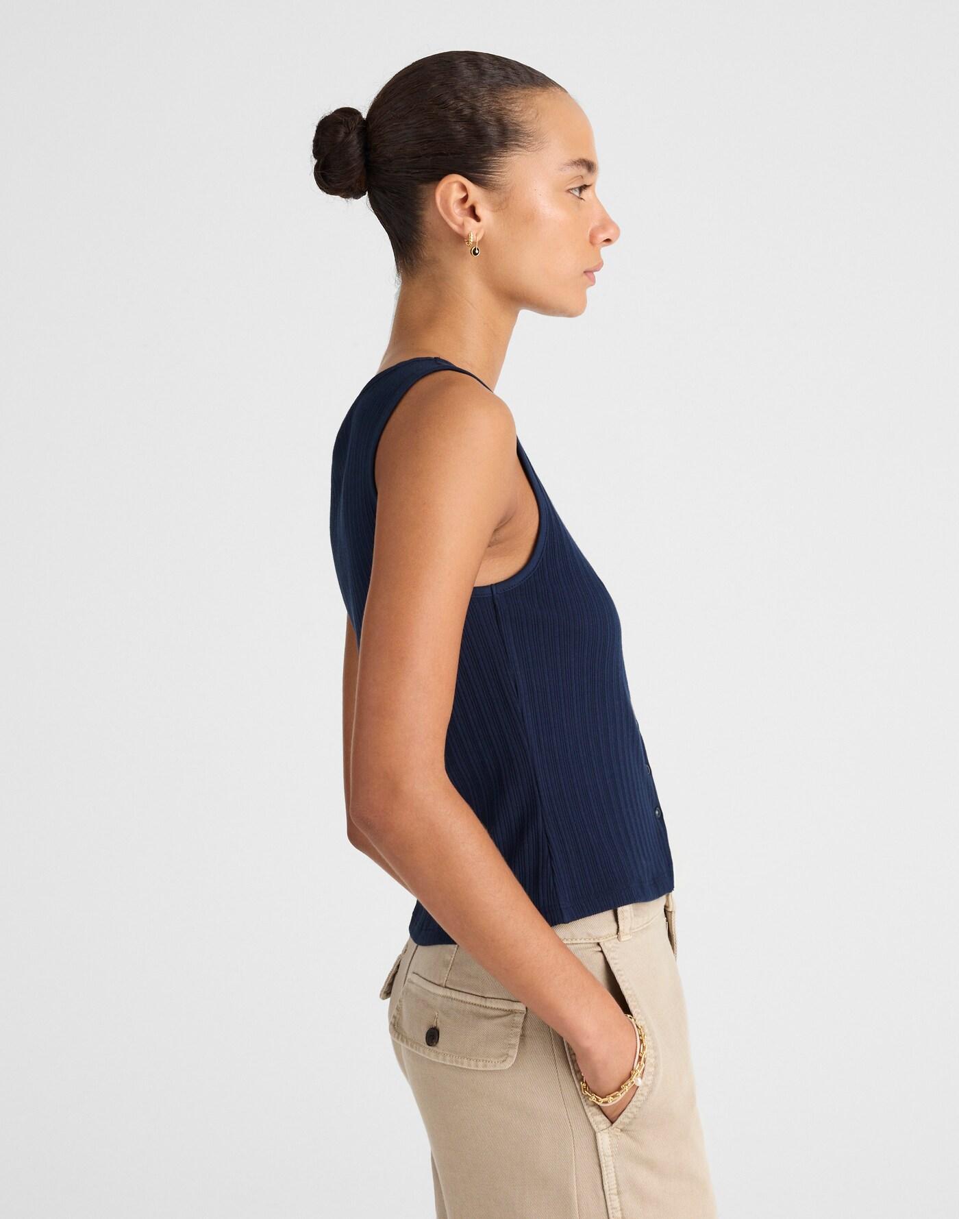 Ribbed Crewneck Vest Tank Product Image