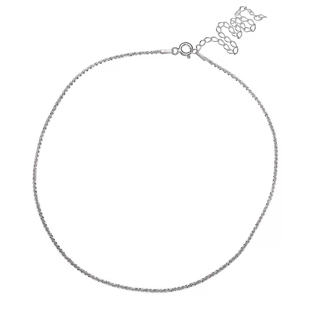PRIMROSE Sterling Silver Sparkle Chain Choker Necklace, Women's, Grey Product Image
