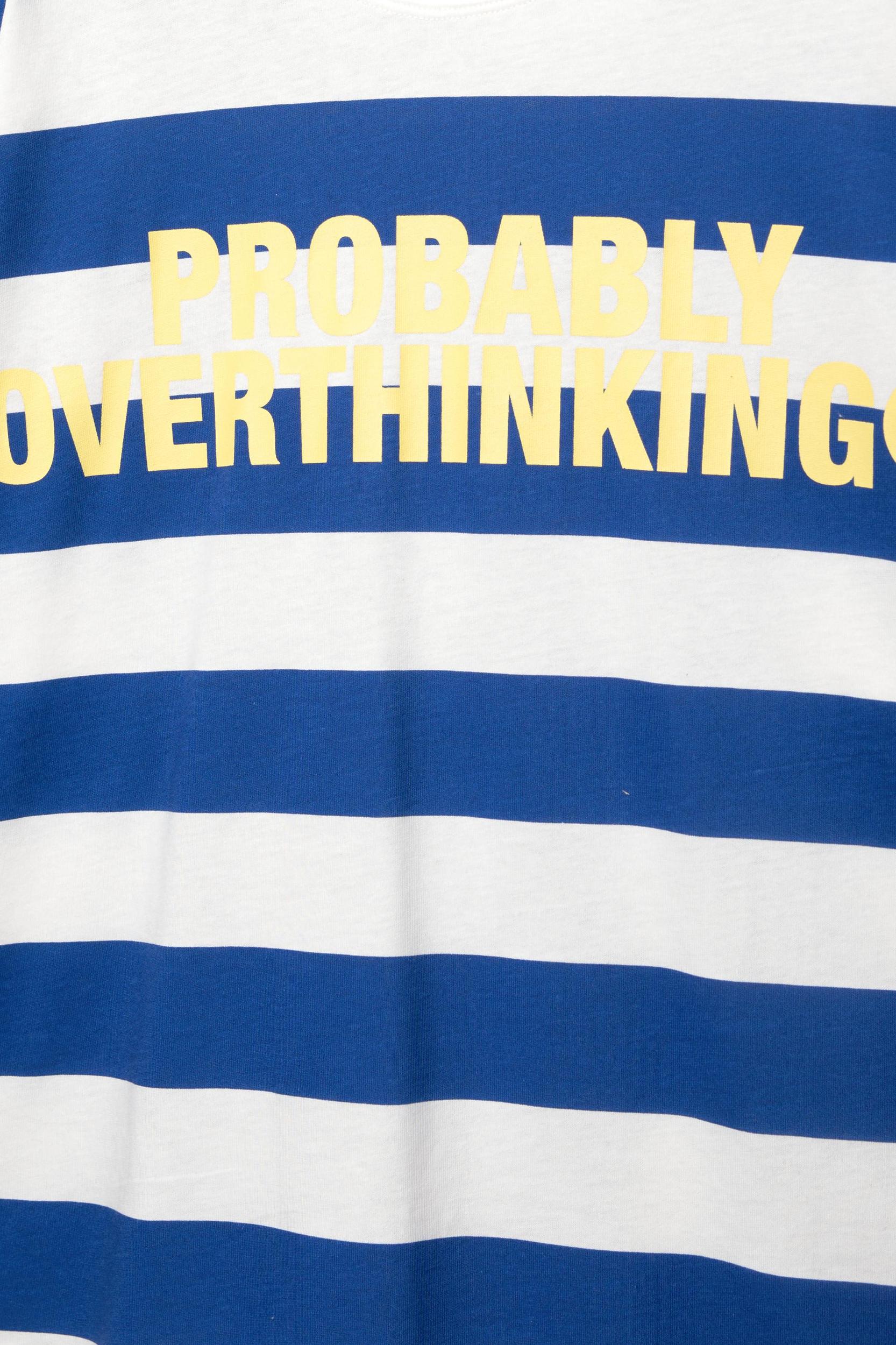 Striped T-shirt with slogan Product Image