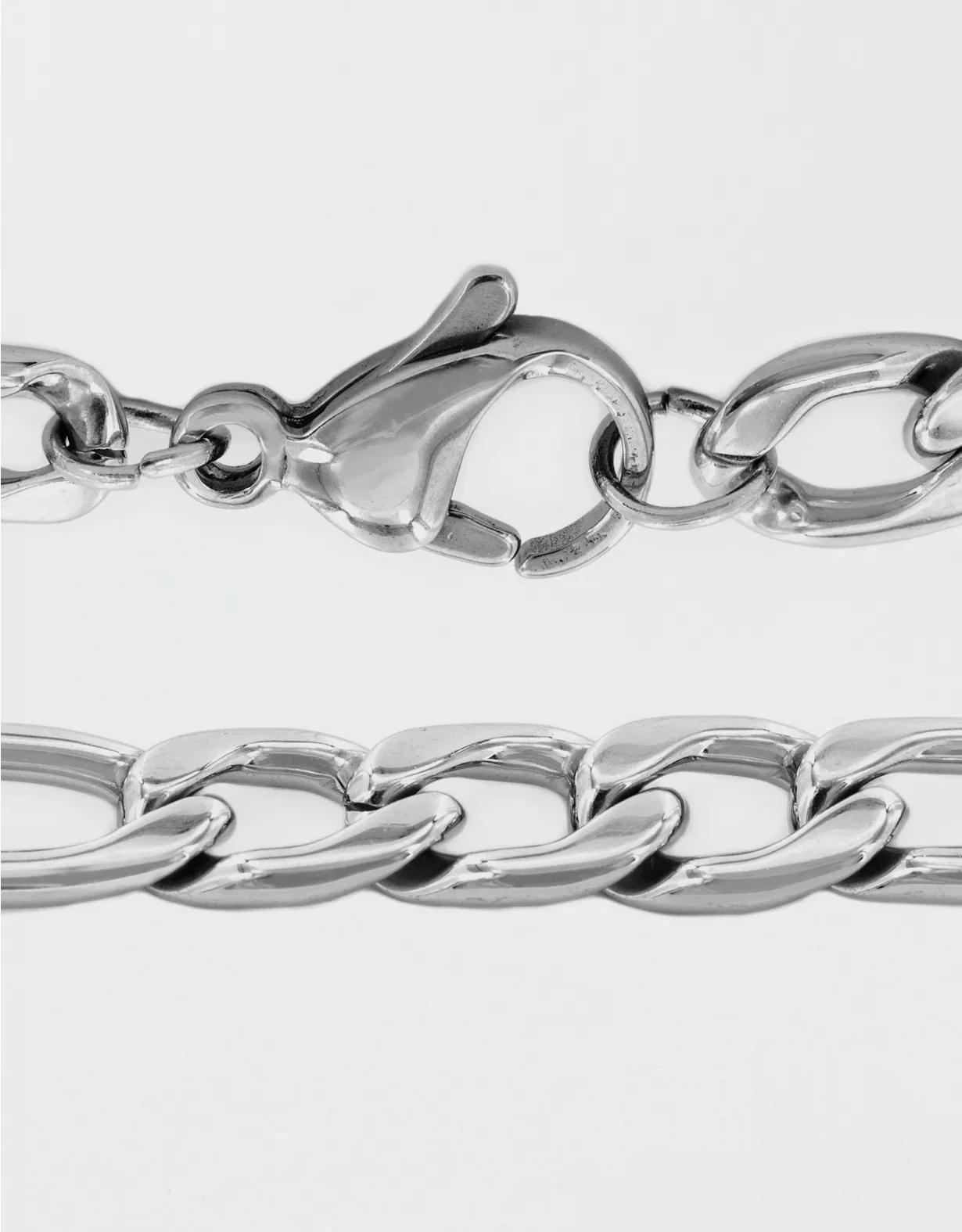 West Coast Jewelry Polished Stainless Steel Figaro Chain Necklace Product Image
