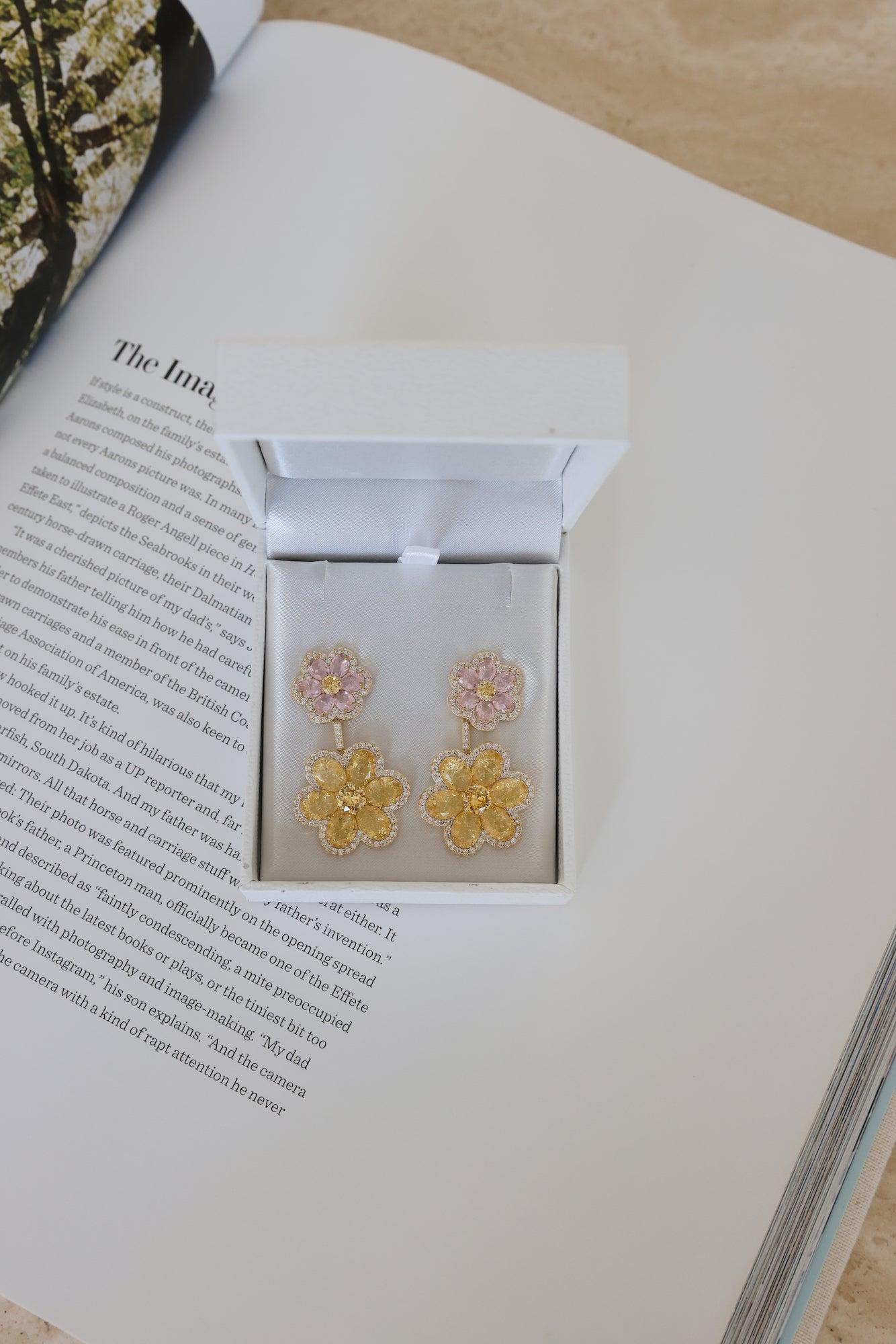 18k Gold Plated Summer Flower Earrings Gold Product Image