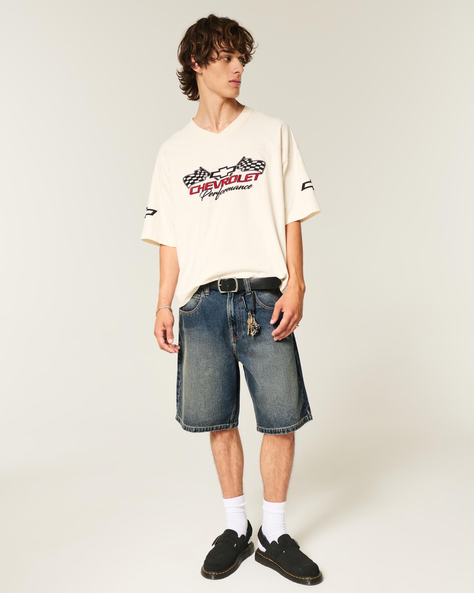 Baggy Denim Cargo Shorts Product Image