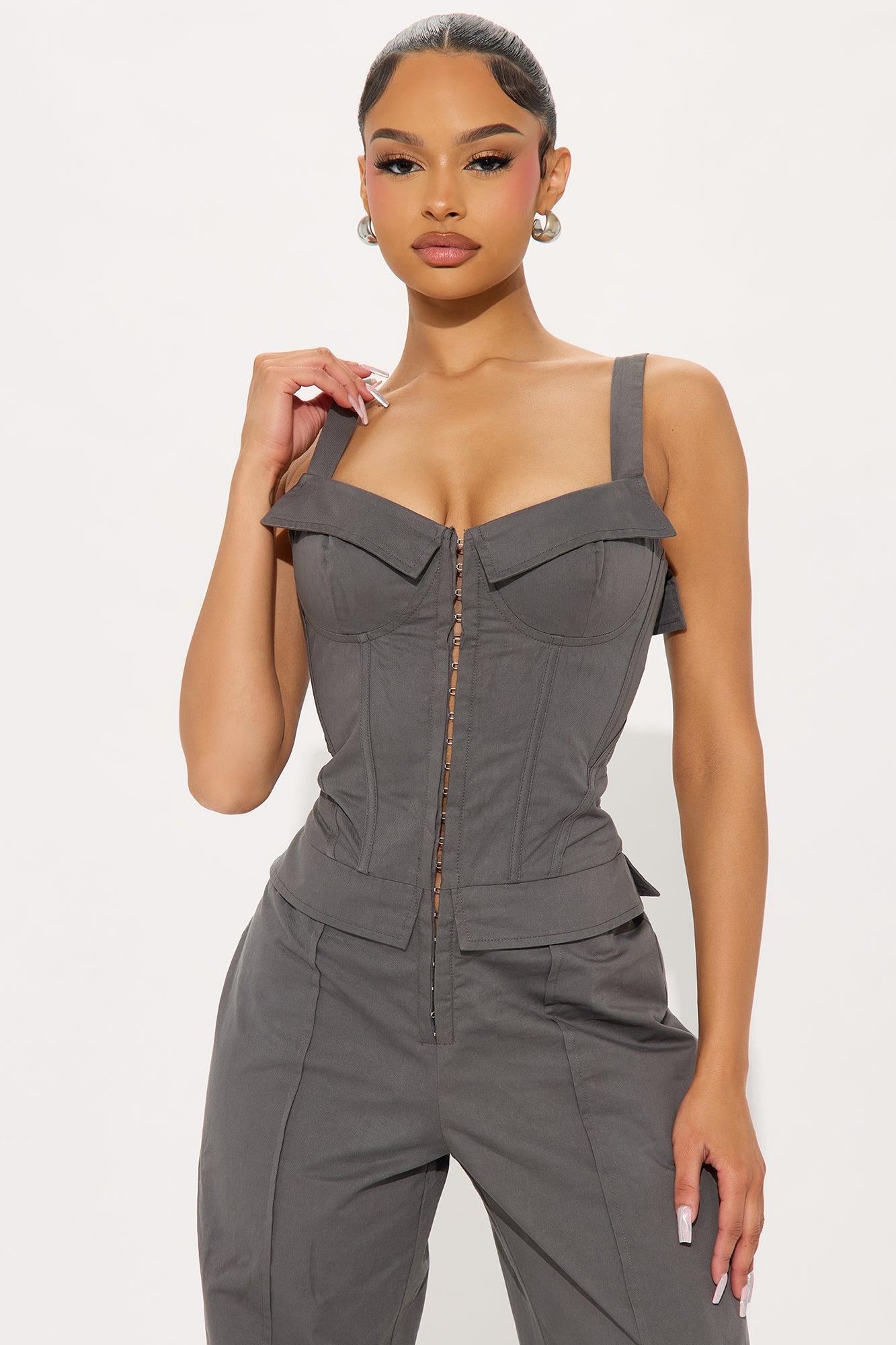 Crossing Your Path Jumpsuit - Charcoal Female Product Image