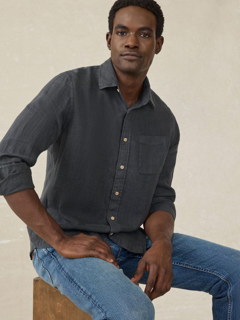 Laguna Linen Shirt - Washed Black Product Image