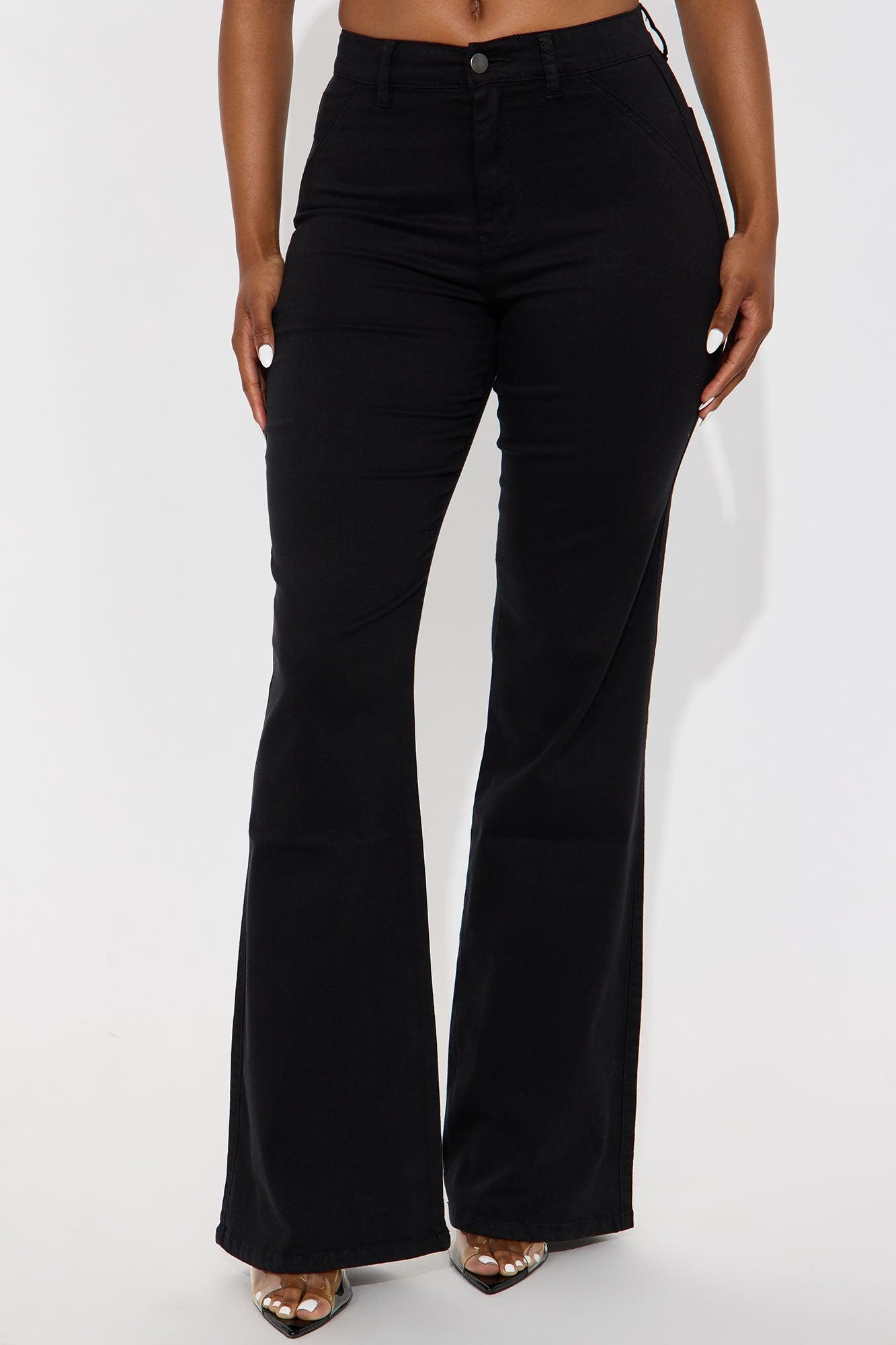 Classic Color Trouser Flare Jeans - Black Female Product Image