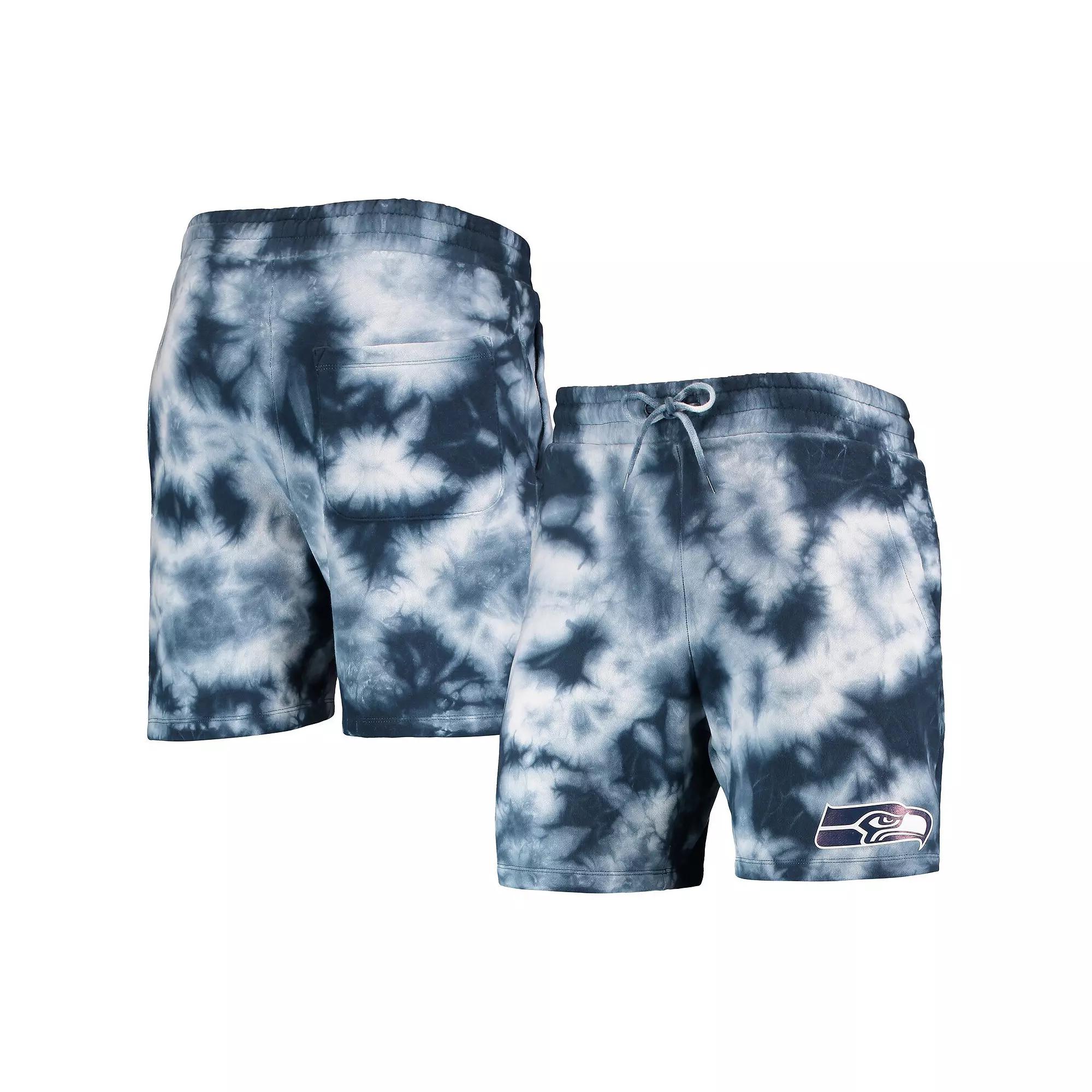 Men's New Era College Navy Seattle Seahawks Tie-Dye Shorts,  Product Image