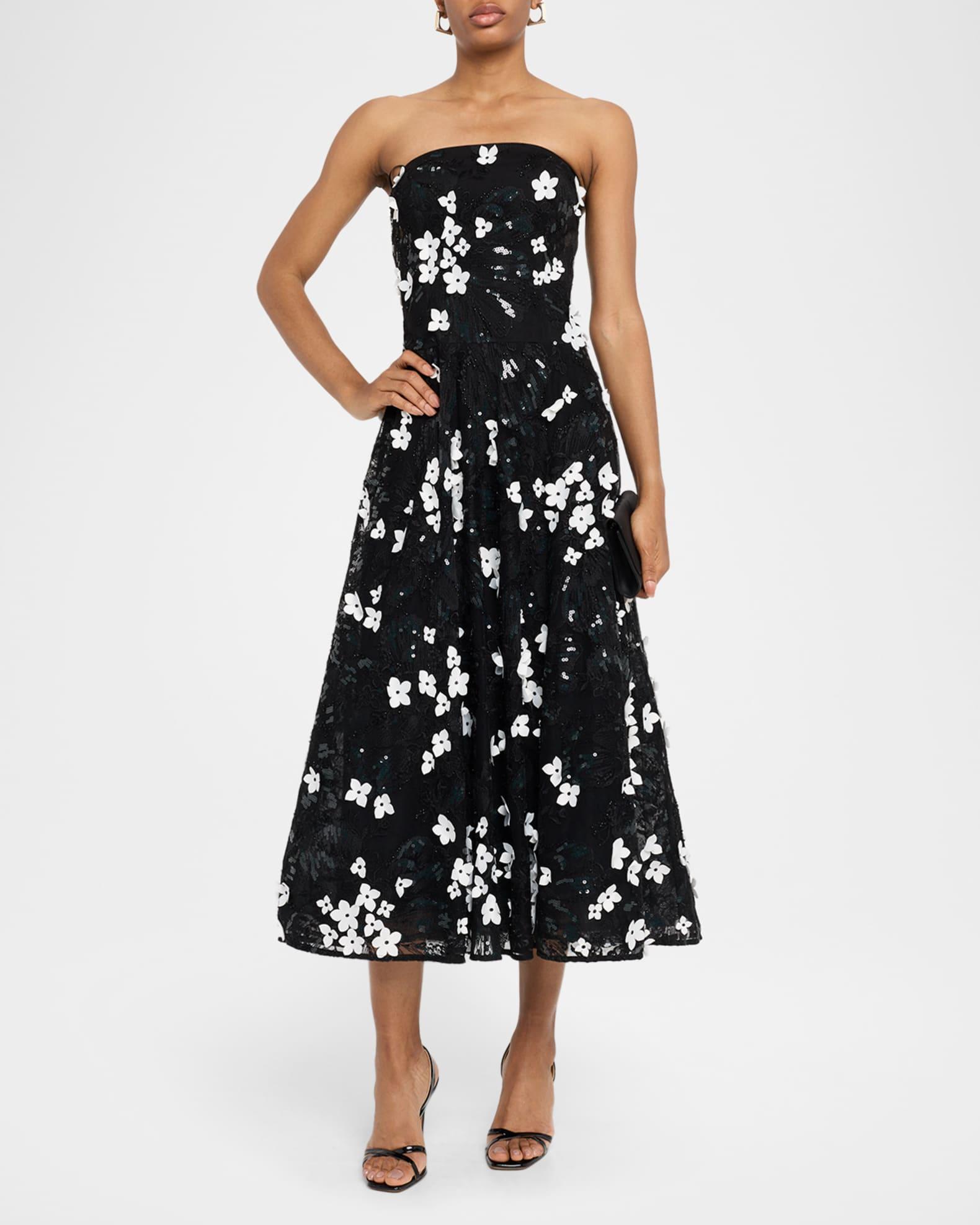 Strapless Bead & Sequin Embroidered Midi Dress Product Image