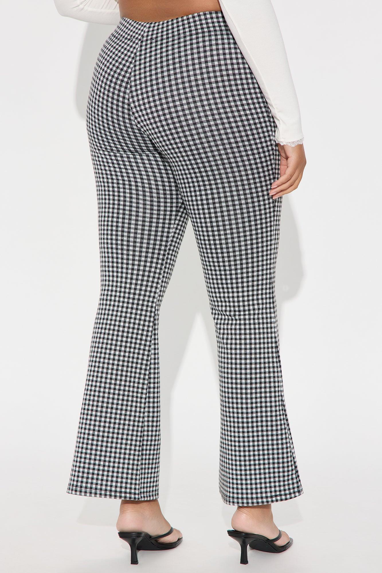 Mellie Gingham Flare Pant - Black/combo Product Image