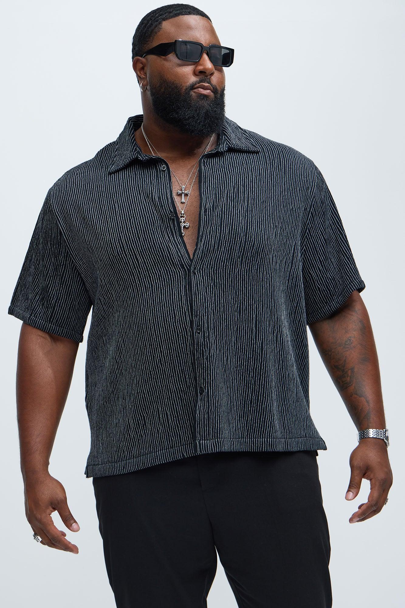 Neil Textured Shirt - Black/White Product Image