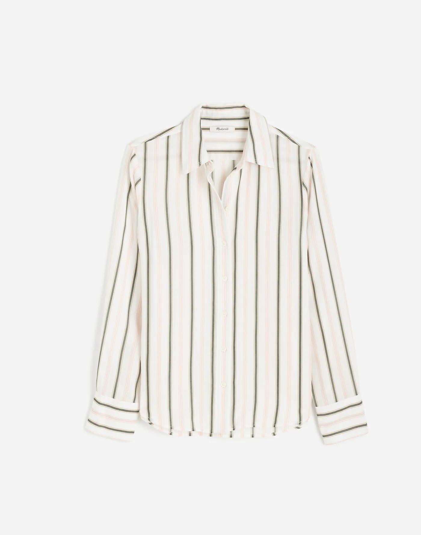 Striped Button-Up Shirt Product Image